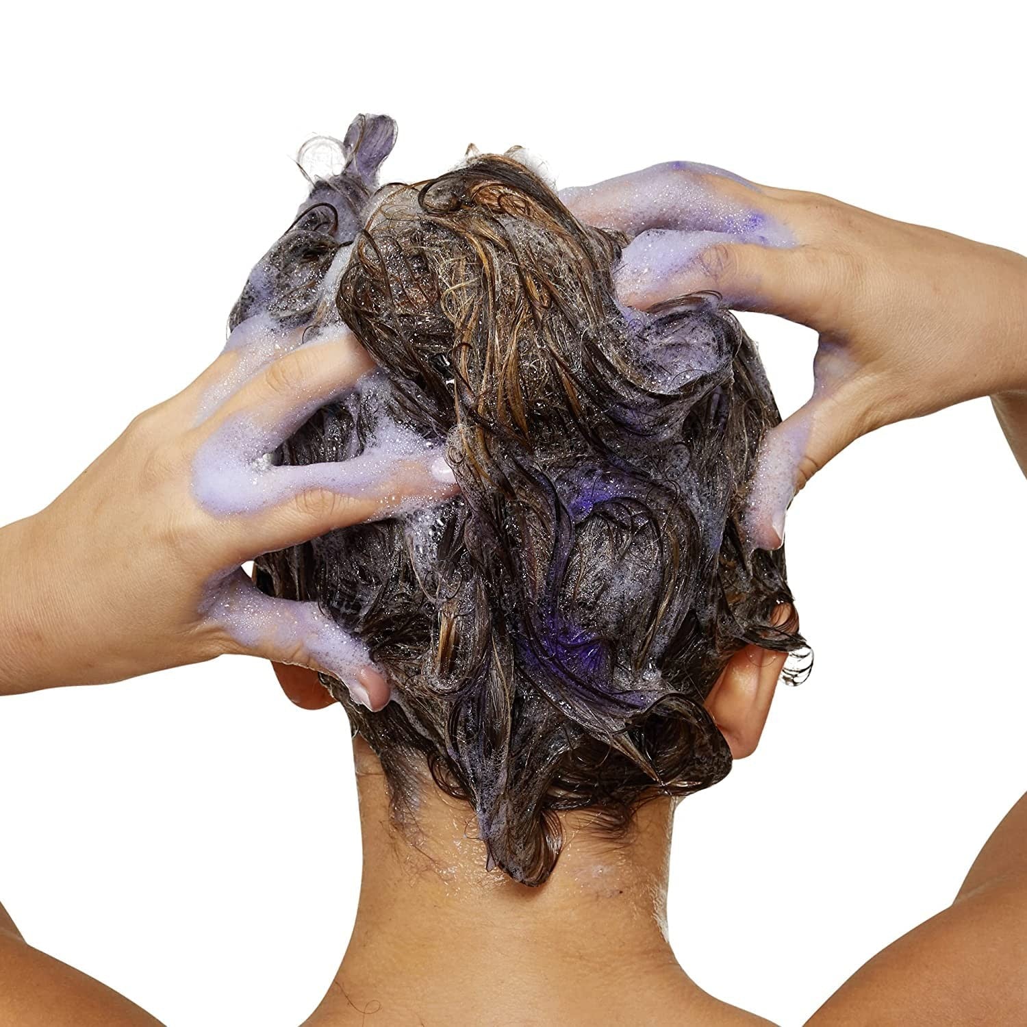 L'Oréal Professionnel Paris Color Depositing Purple Shampoo bottle with purple liquid for neutralizing yellow tones in hair