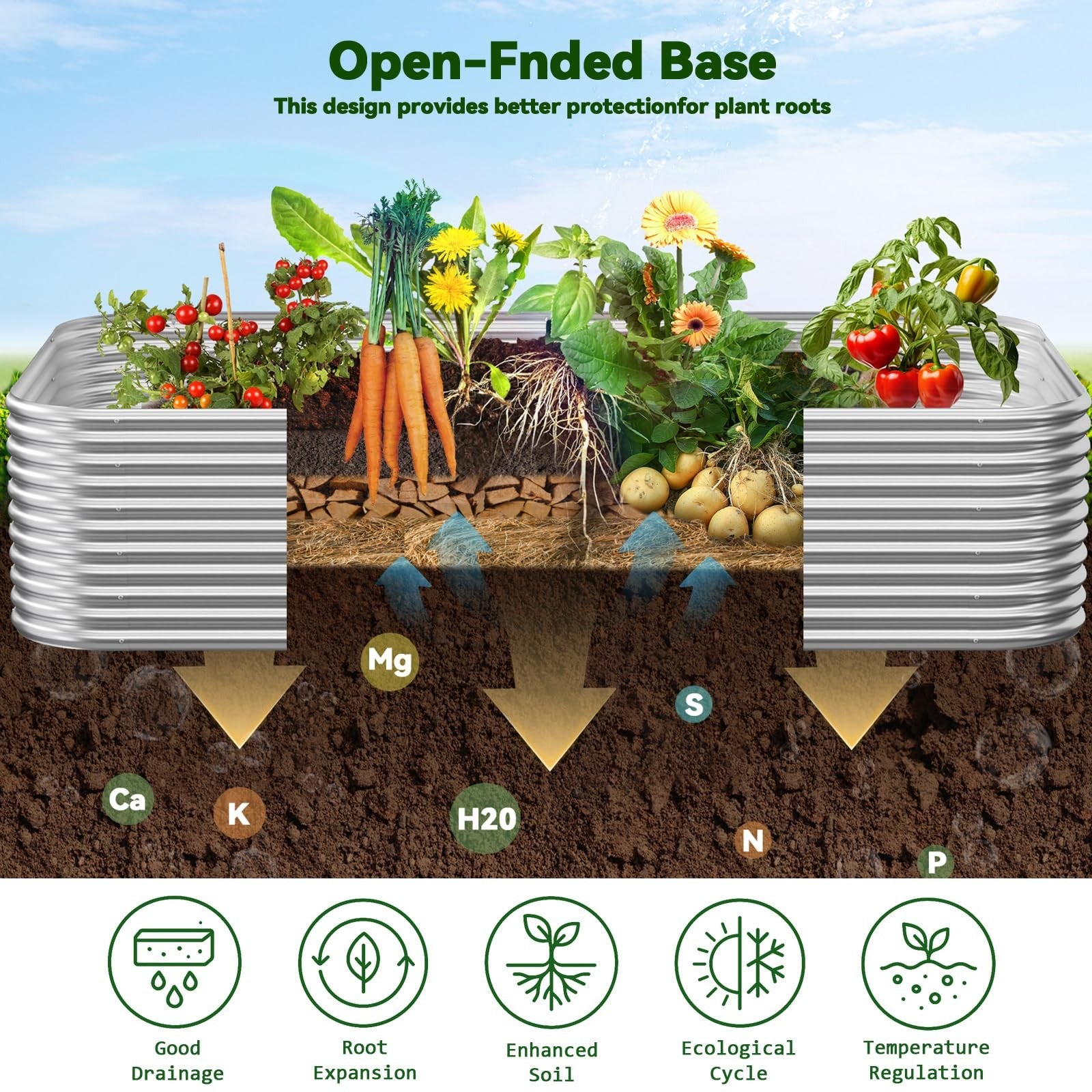Three galvanized steel raised garden beds, 4x2 feet, with tall 4-inch sides, suitable for vegetable and flower planting.