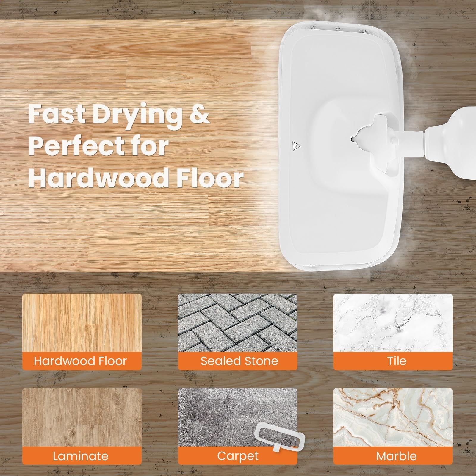 Sweetcrispy steam mop for floor cleaning, lightweight steamer cleaner with a sleek design and adjustable handle for easy use.