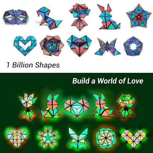 TOSY Magnet Pyramid Stone cube transforming into various shapes like bunny and egg, showcasing versatile magnetic construction.