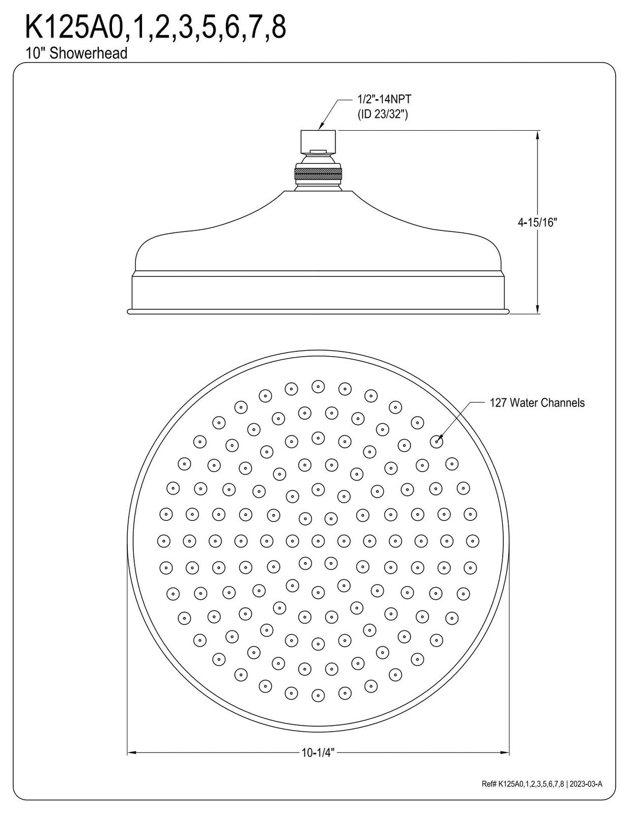 Kingston Brass Victorian raindrop shower head in 10-inch size with oil rubbed bronze finish, showcasing its decorative design and spray face.