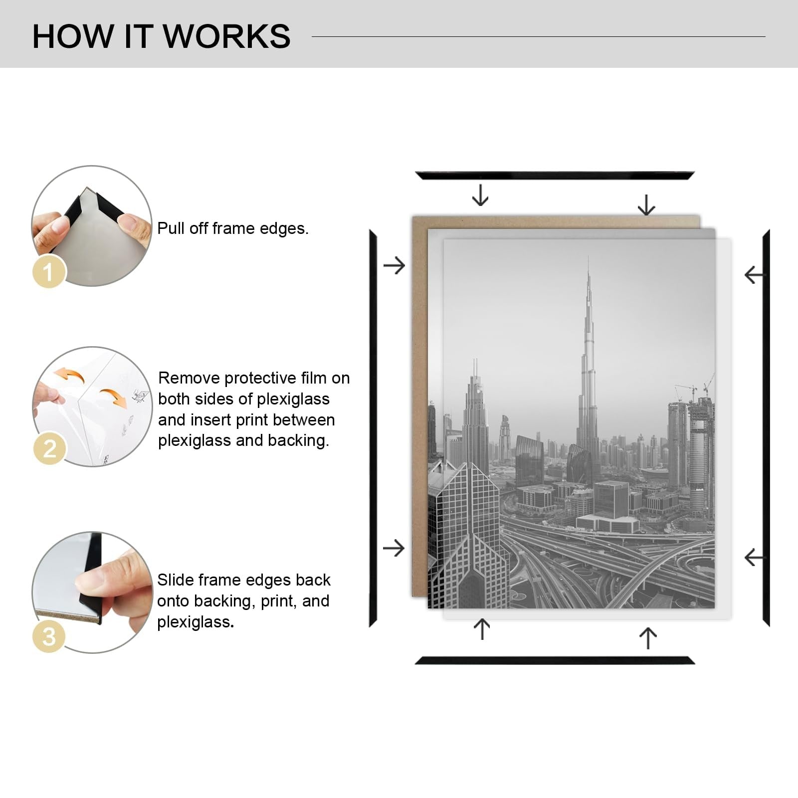 Set of four DB Boarding 16x20 poster frames with scratch-proof design, ideal for wall gallery displays.