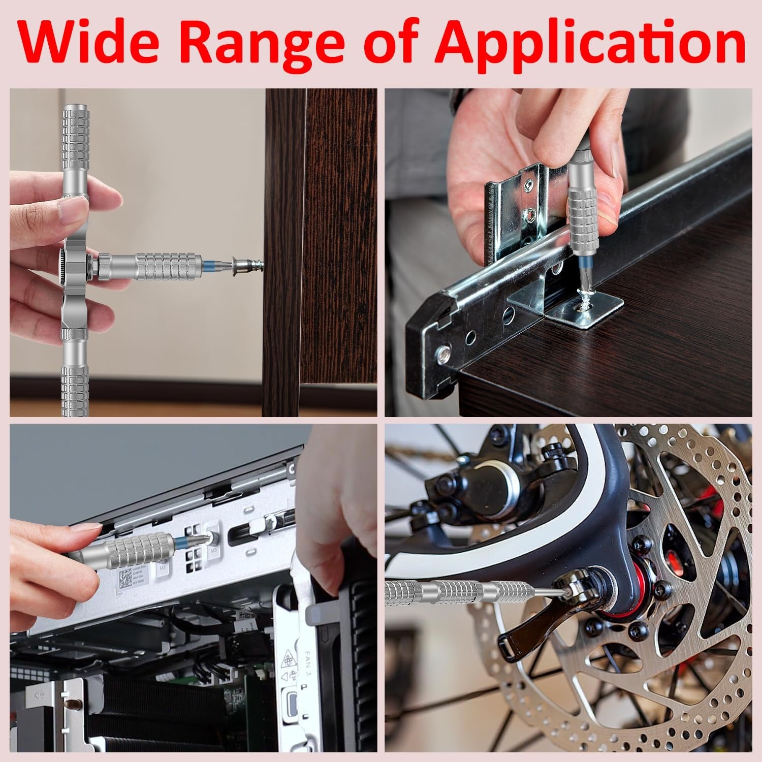 JENABOM 66-in-1 magnetic screwdriver set with ratchet handle and multiple bits, ideal for DIY and electronics repair projects.