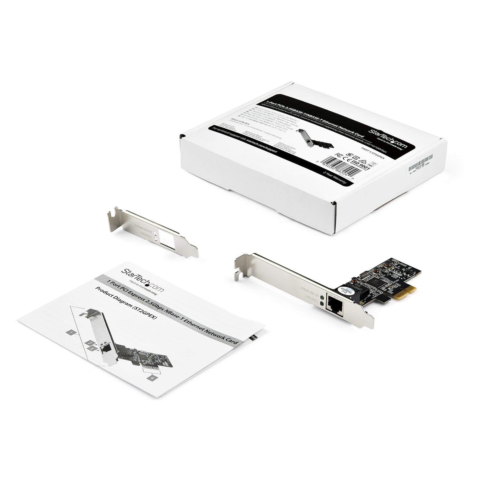 StarTech.com 1 Port PCIe Network Card with 2.5Gbps 2.5GBASE-T Ethernet port, compact expansion card for PCIe slots