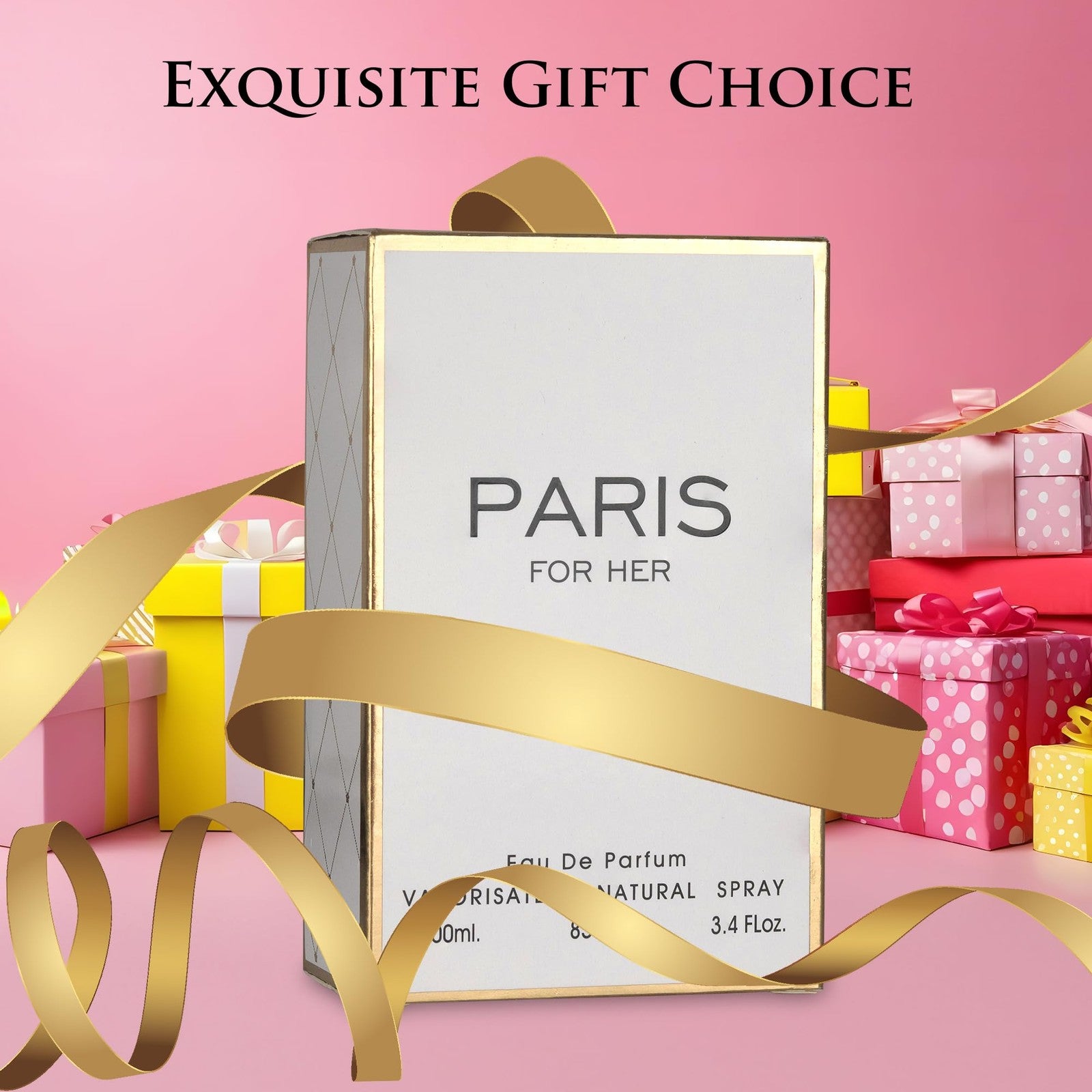 Novoglow Paris For Her Eau De Parfum spray bottle, elegant perfume fragrance for women, suitable for daytime wear.