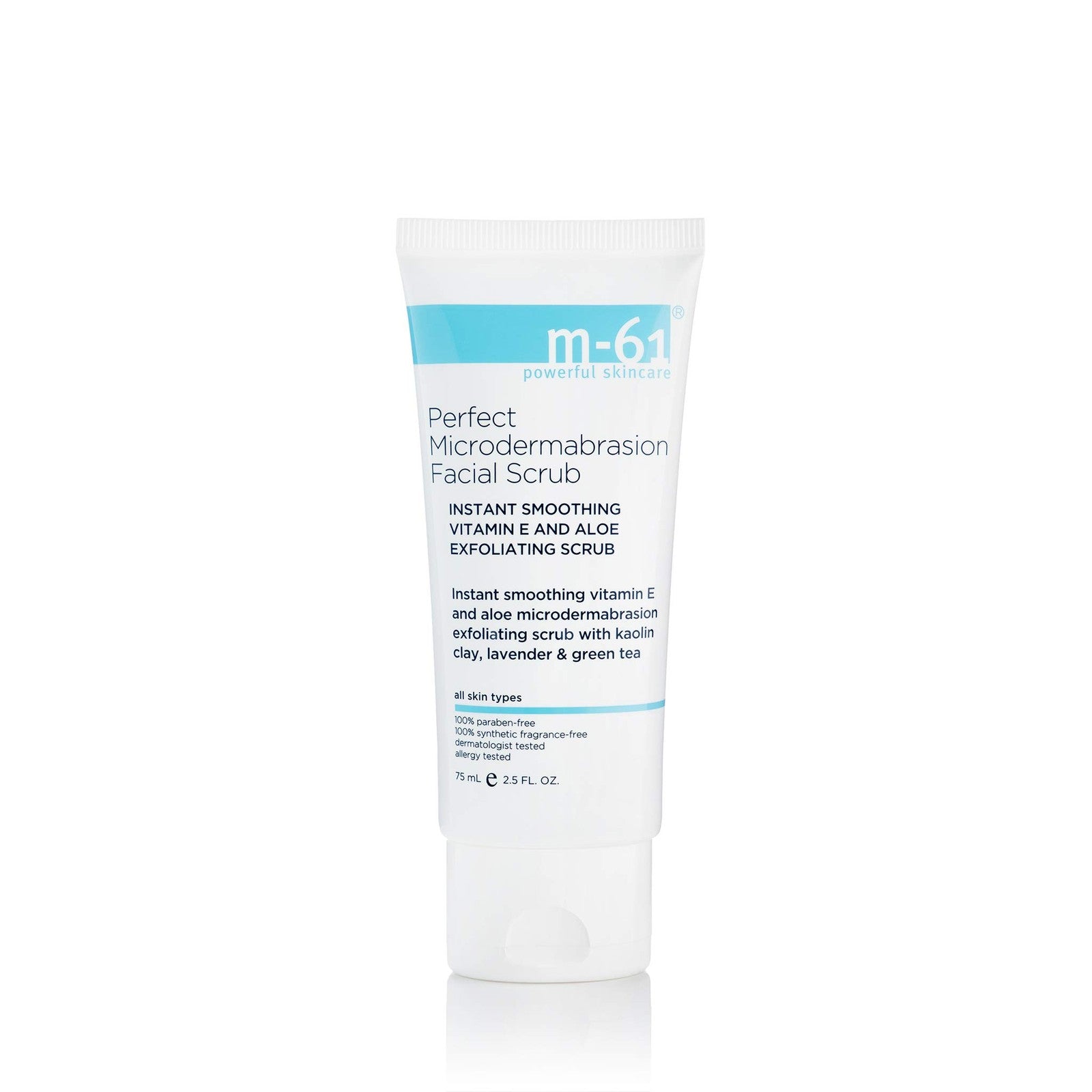 m-61 Perfect Microdermabrasion Facial Scrub with exfoliating microbeads and smoothing formula for radiant skin.