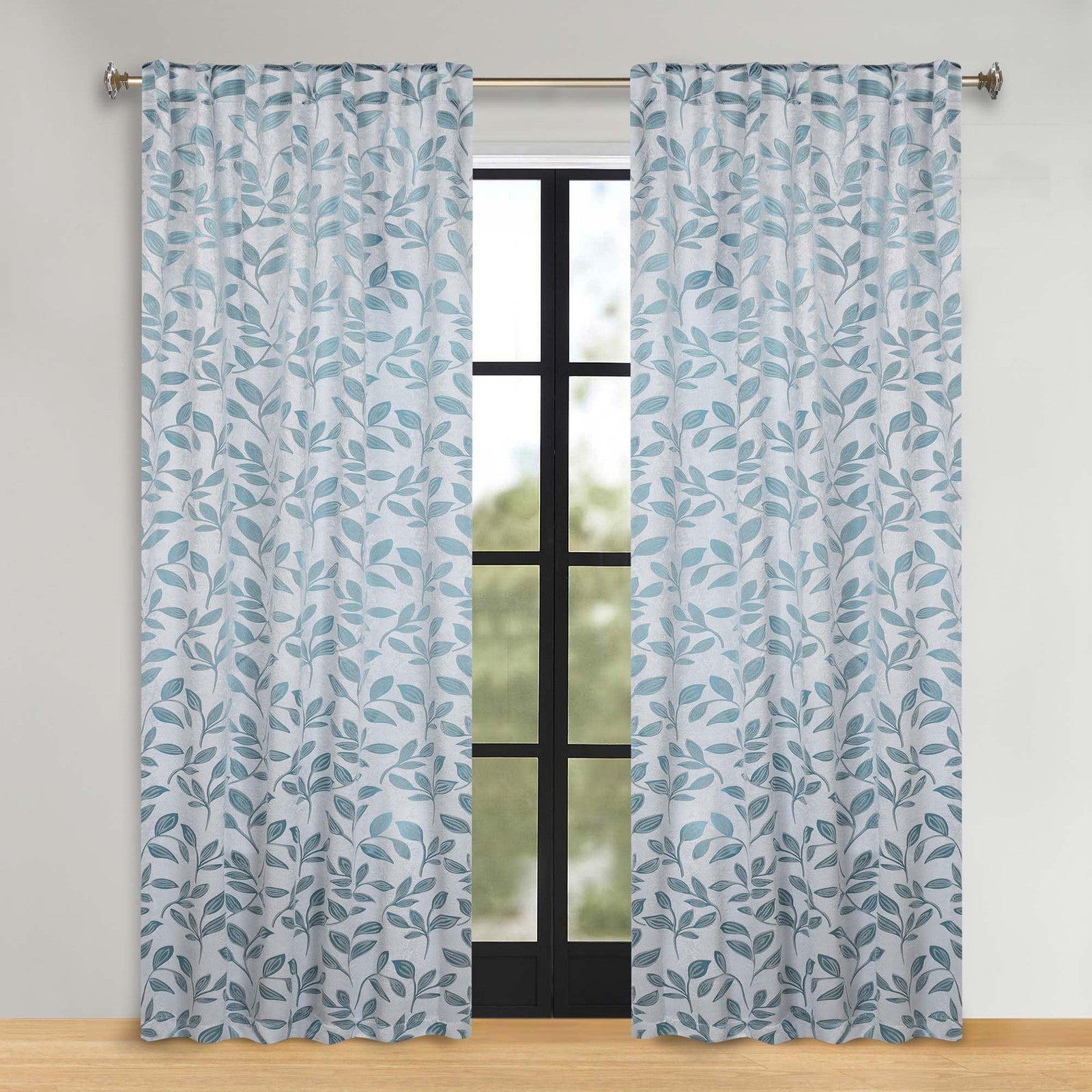 Blackout curtains from Superior in dark fabric, ideal for bedrooms, living rooms, and kitchens, providing room darkening and privacy.
