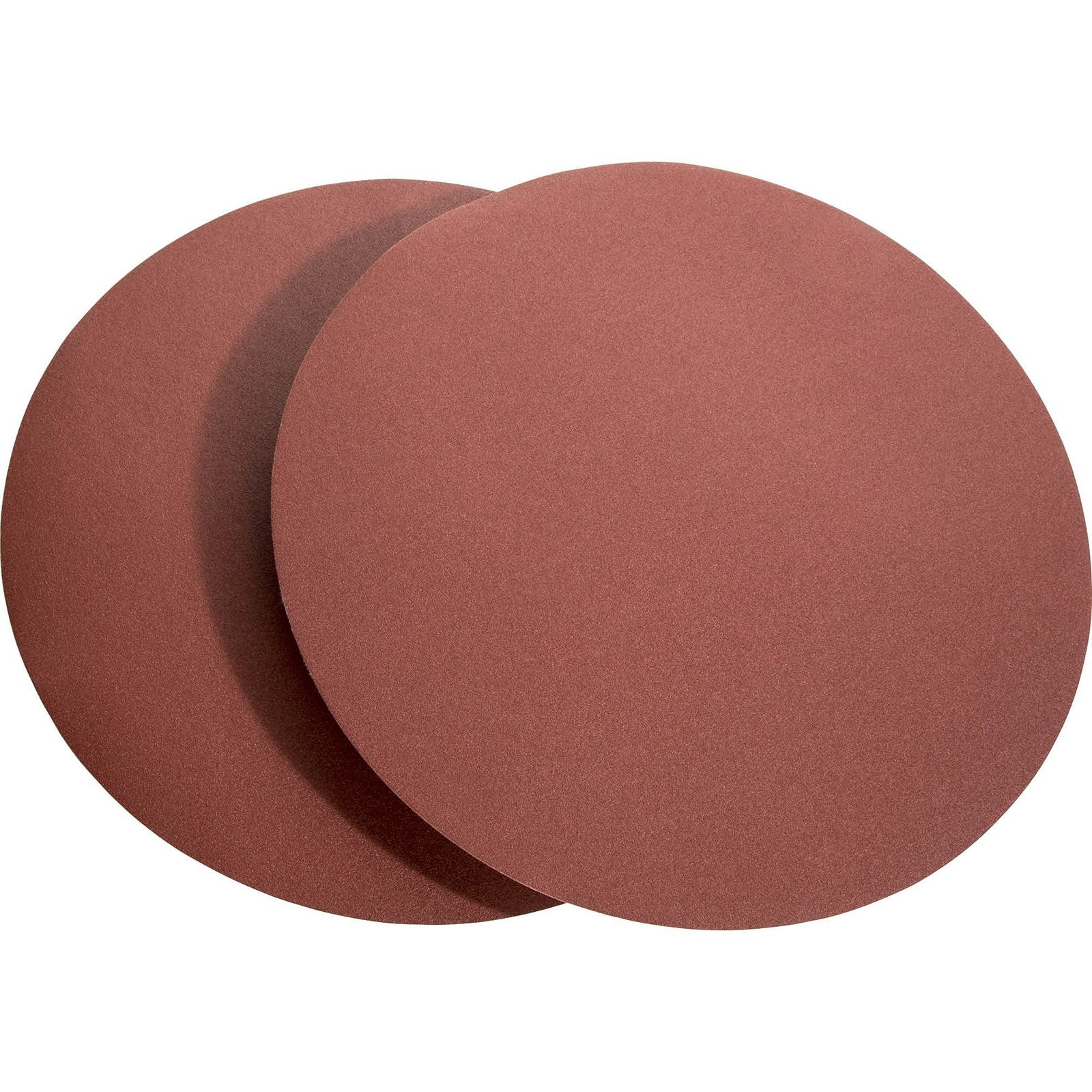 Shop Fox D1345 20-inch diameter PSA aluminum oxide grinding discs with 120 grit, shown in a 2-pack.