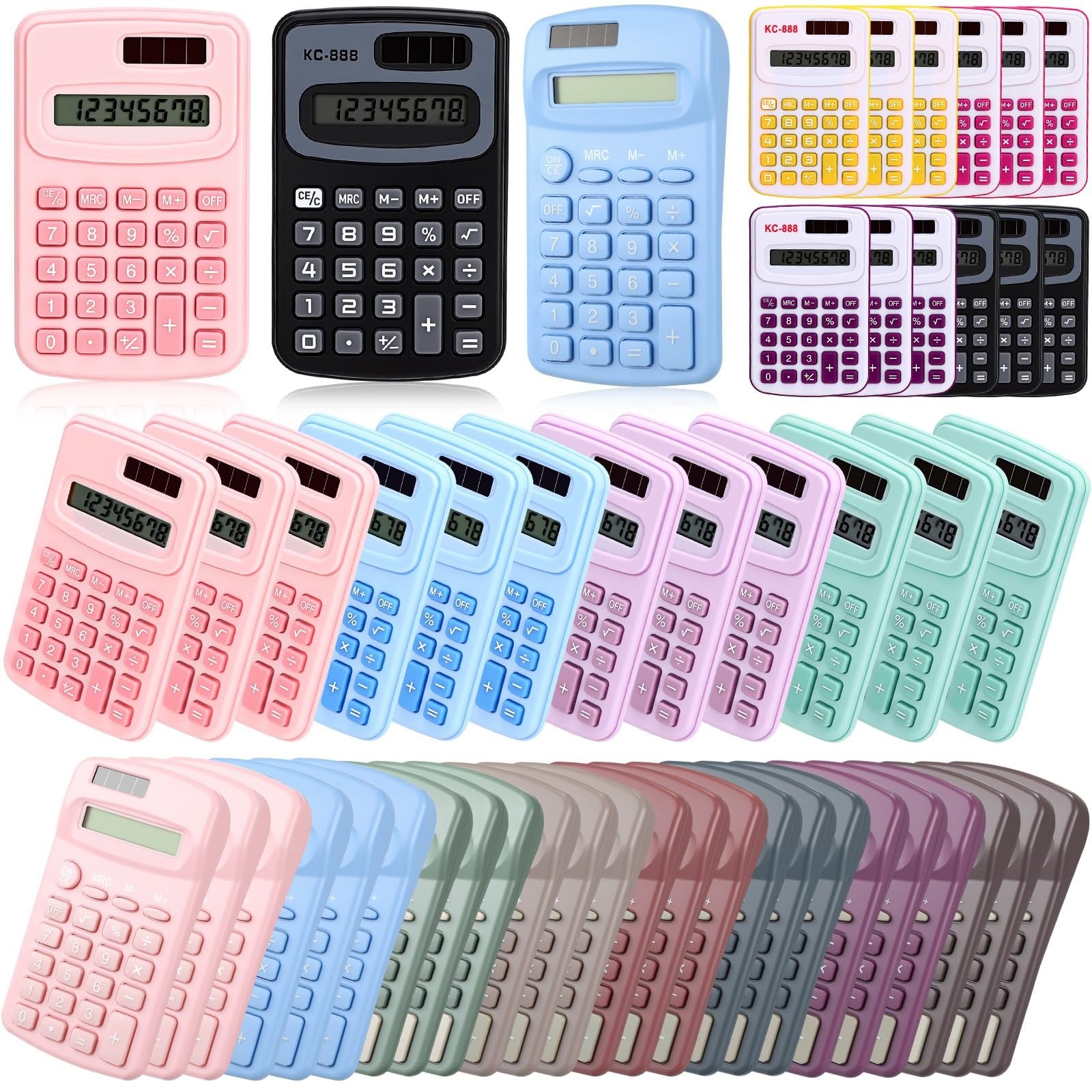 Yunsailing 48-pack of small pocket calculators with 4-function, battery-powered design, ideal for school or office use.