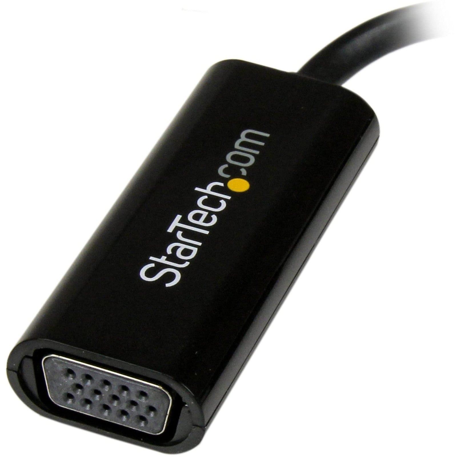 StarTech.com USB 3.0 to VGA adapter connecting a computer to a monitor, supporting 1080p resolution for Windows systems.