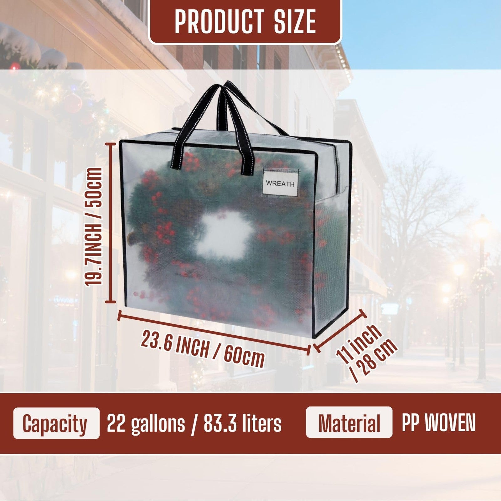 Venо 4-pack moving storage bags with zipper tops, ideal for Christmas decorations and seasonal storage containers.