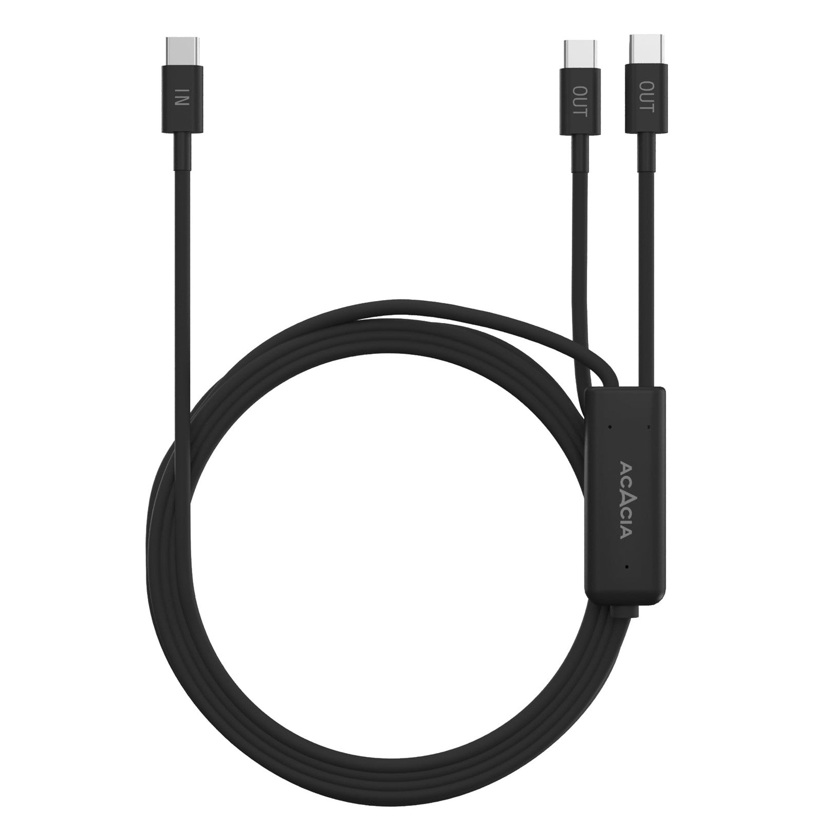 ACACIA USB C to USB C cable, 6.5ft, fast charging, double USB C silicone cable with durable design and braided exterior.