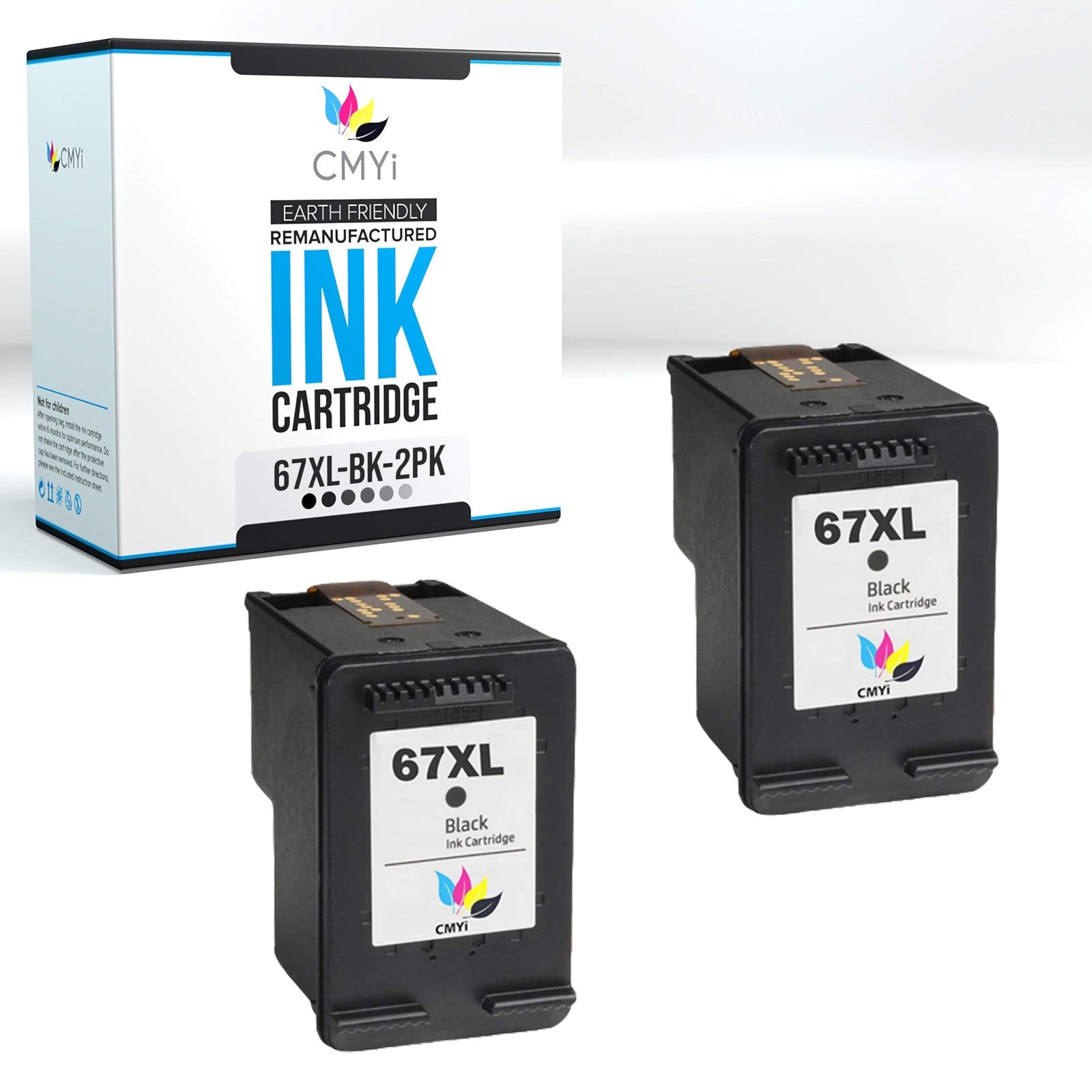 CMYi 67XL black ink cartridge for HP DeskJet 2752, 2752e, 2755, and 2755e printers, durable high-yield ink replacement