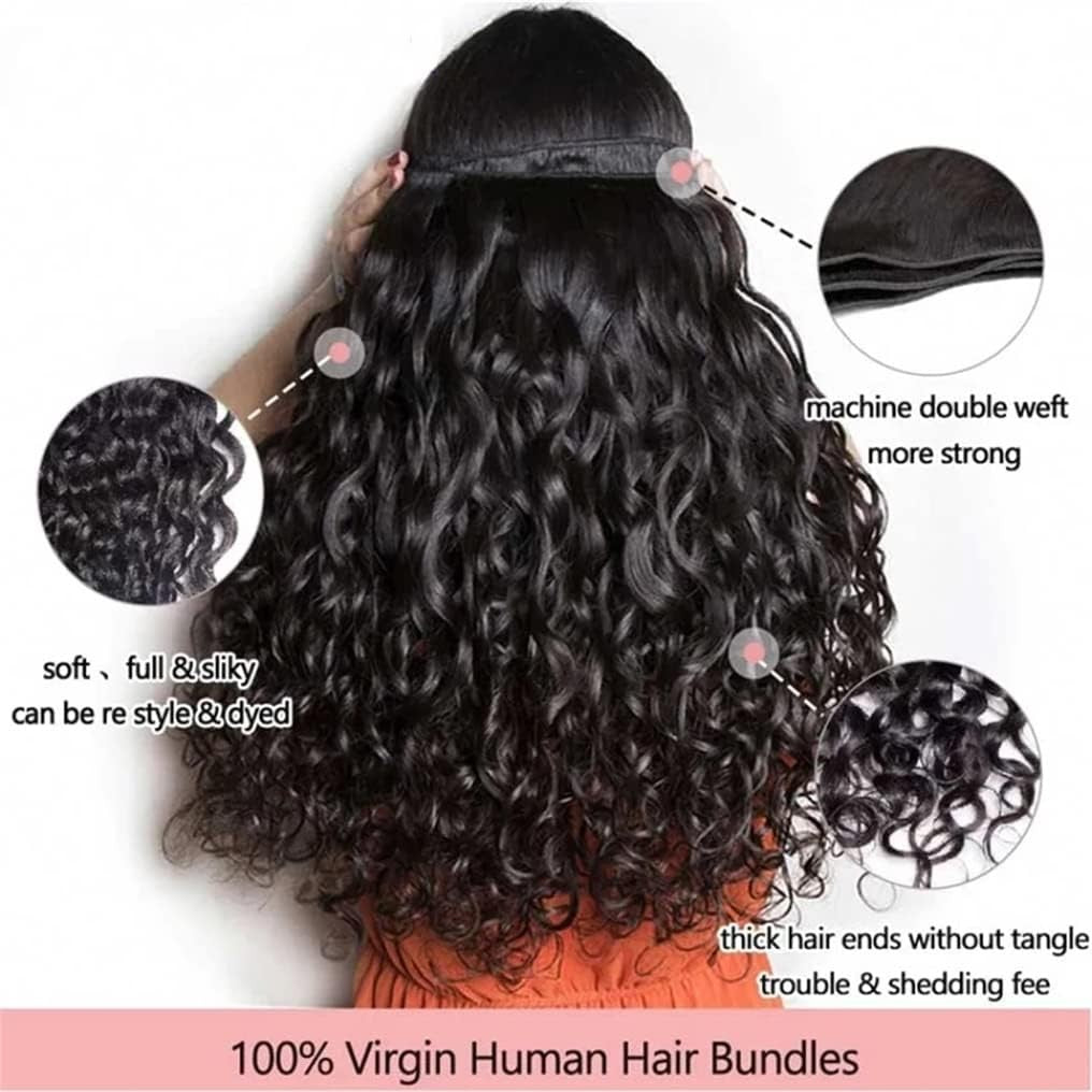 Menalue Water Wave Bundles Human Hair in 24, 26, 28, 30 inches, Brazilian 10A quality with natural water wave texture.