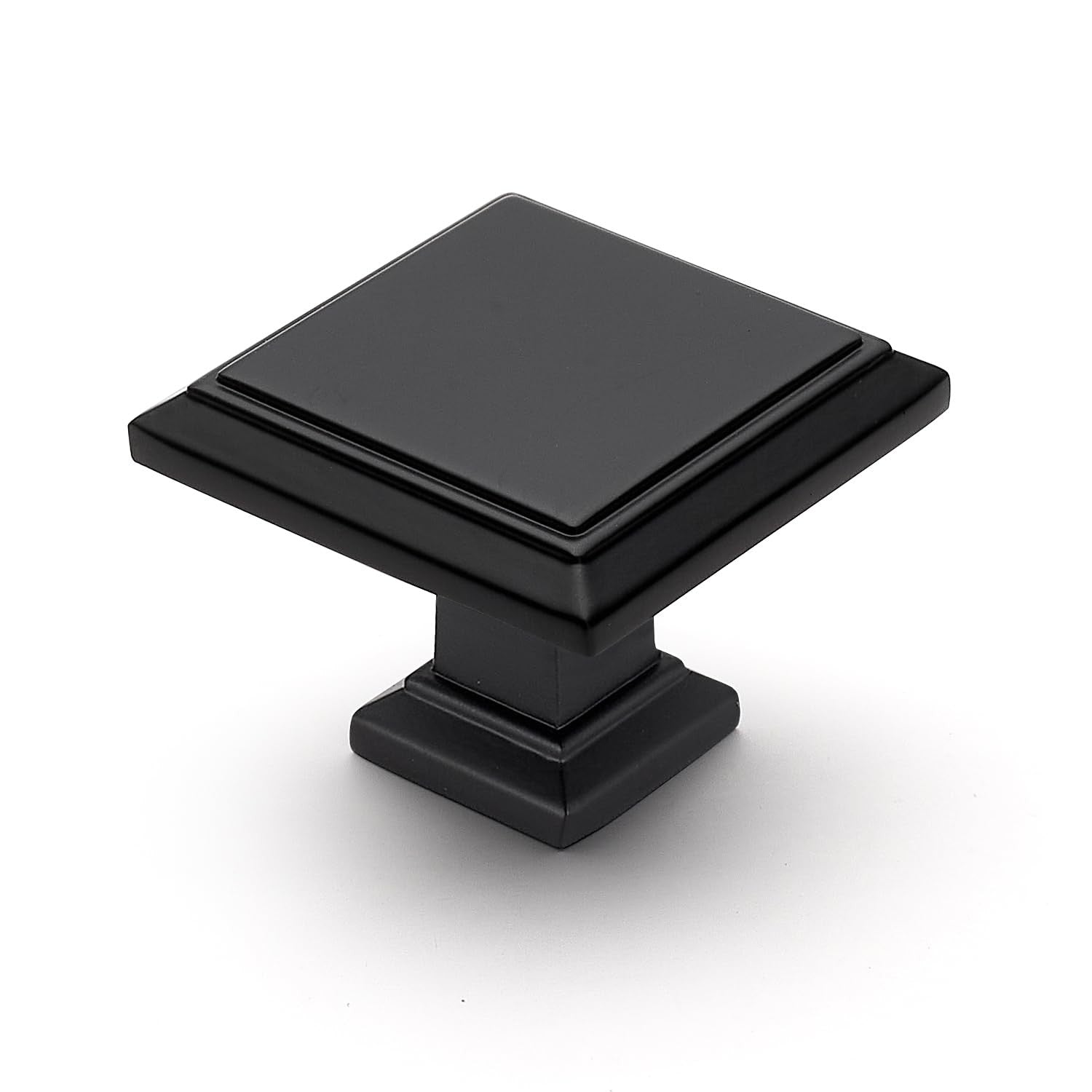 Ravinte matte black square cabinet knobs, 1-3/16 inch drawer pulls, set of 30, with sleek modern hardware design