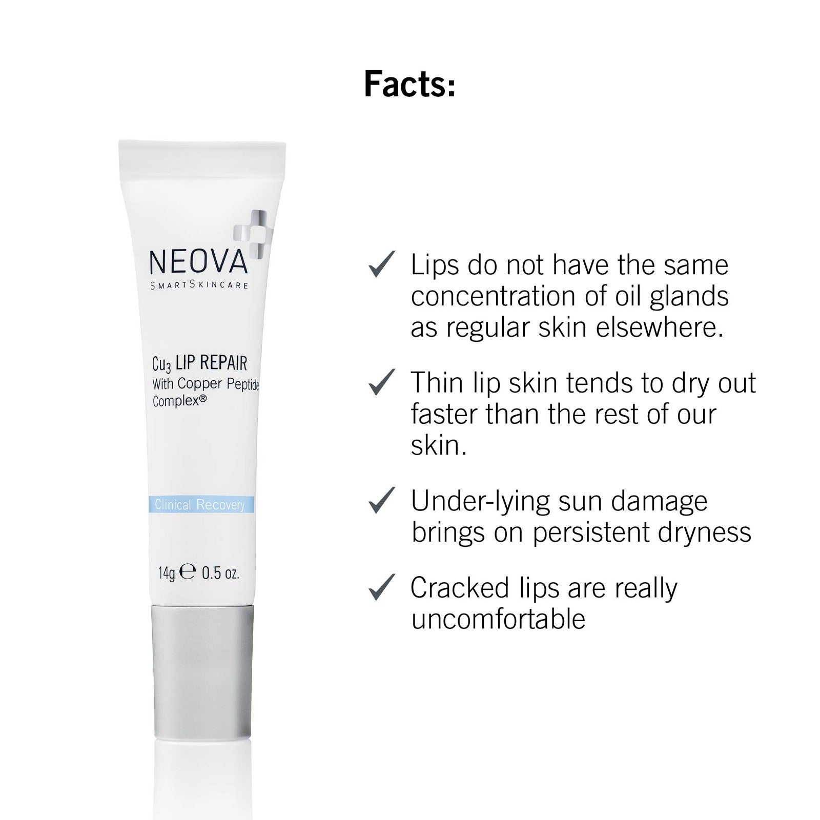 NEOVA Neova SmartSkincare Cu3 Lip Repair Moisturizing Lip Balm with nourishing formula for cold weather conditions