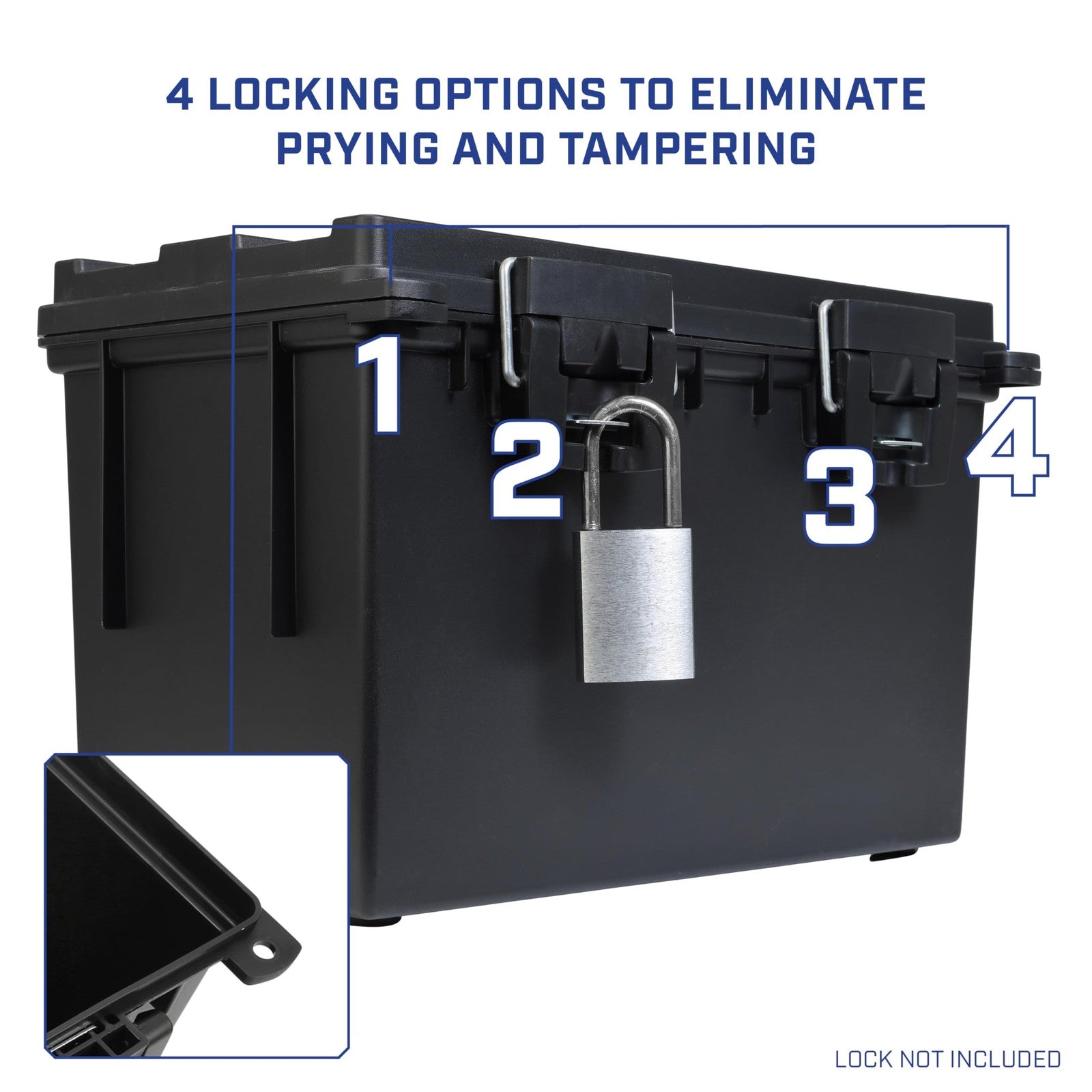 Sheffield XL storage bins with lids, 2-pack, stackable plastic storage containers for organizing household or office items.