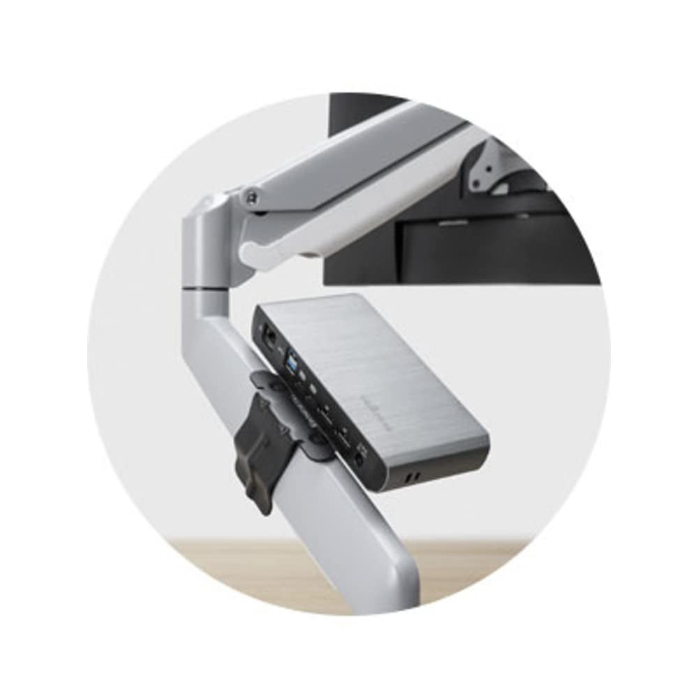 Kensington VESA-compatible docking station mounting bracket with adjustable clamp for secure monitor or device installation.