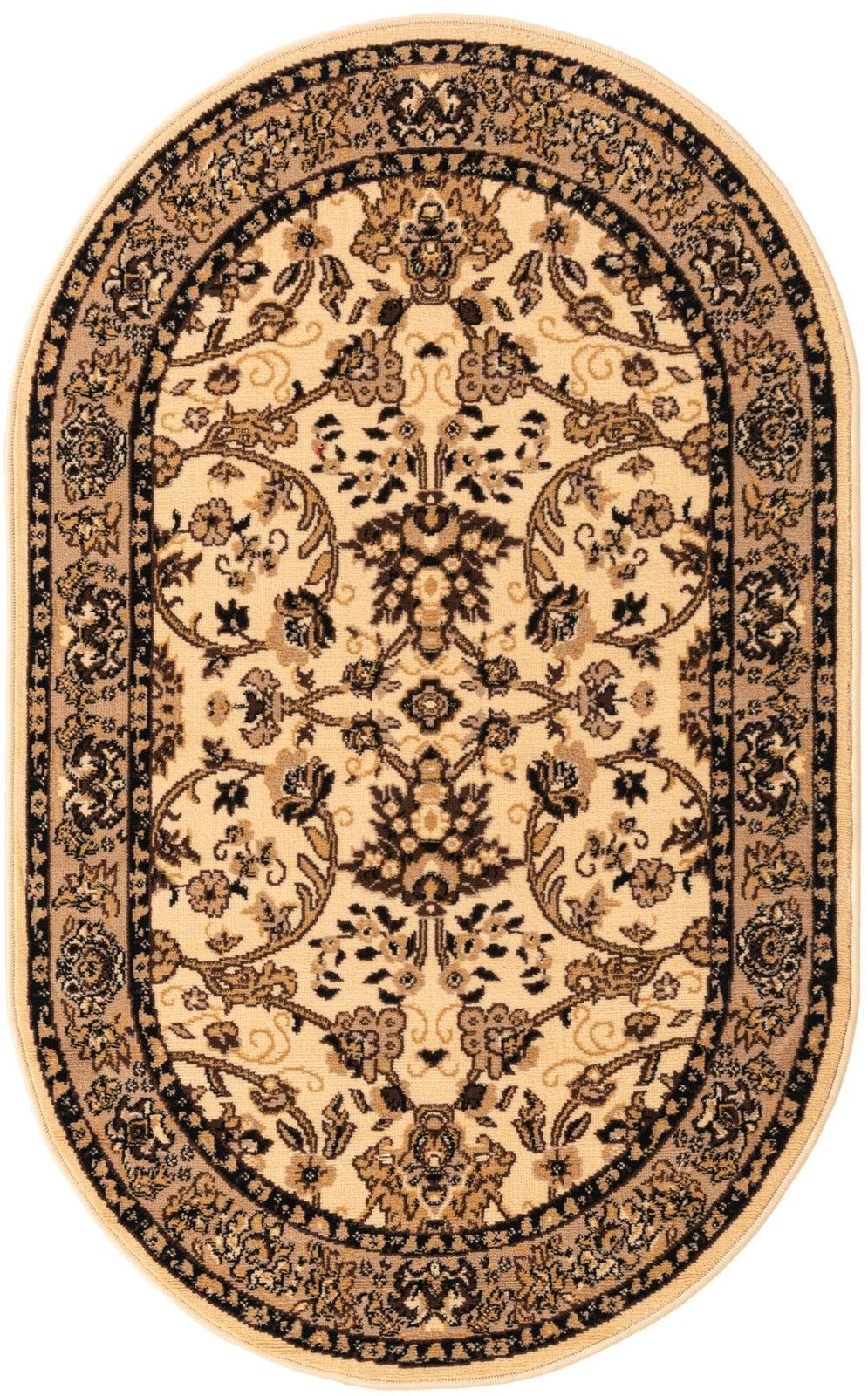 Unique Loom Sialk Hill Collection oval area rug in Washington 3'3" x 5'3" with intricate pattern and warm tones.