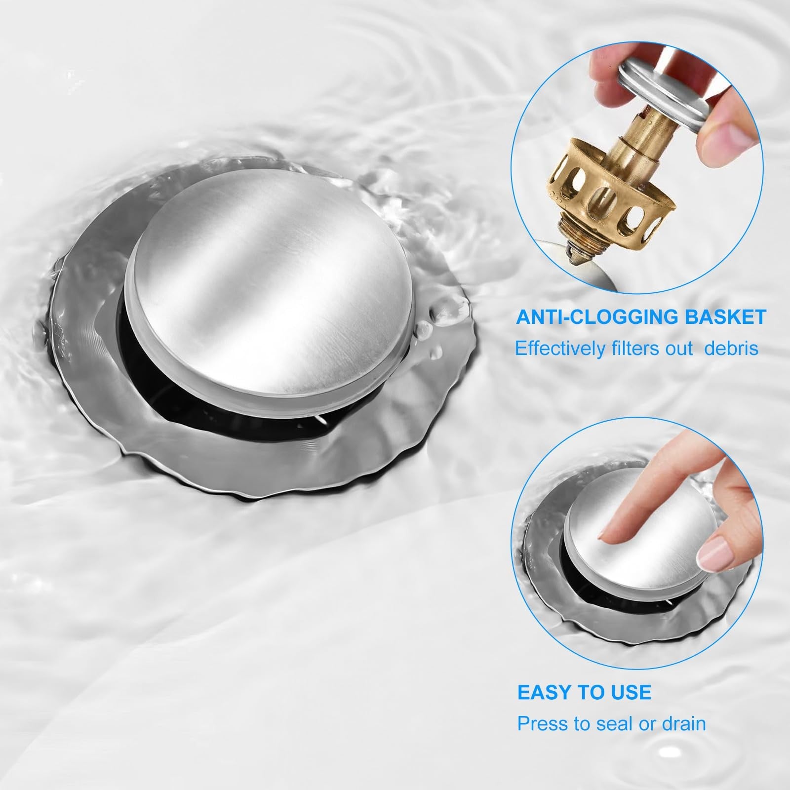 Brushed brass SaniteModar bathroom sink faucet with three-hole wide design, modern and durable for stylish bathroom upgrades.