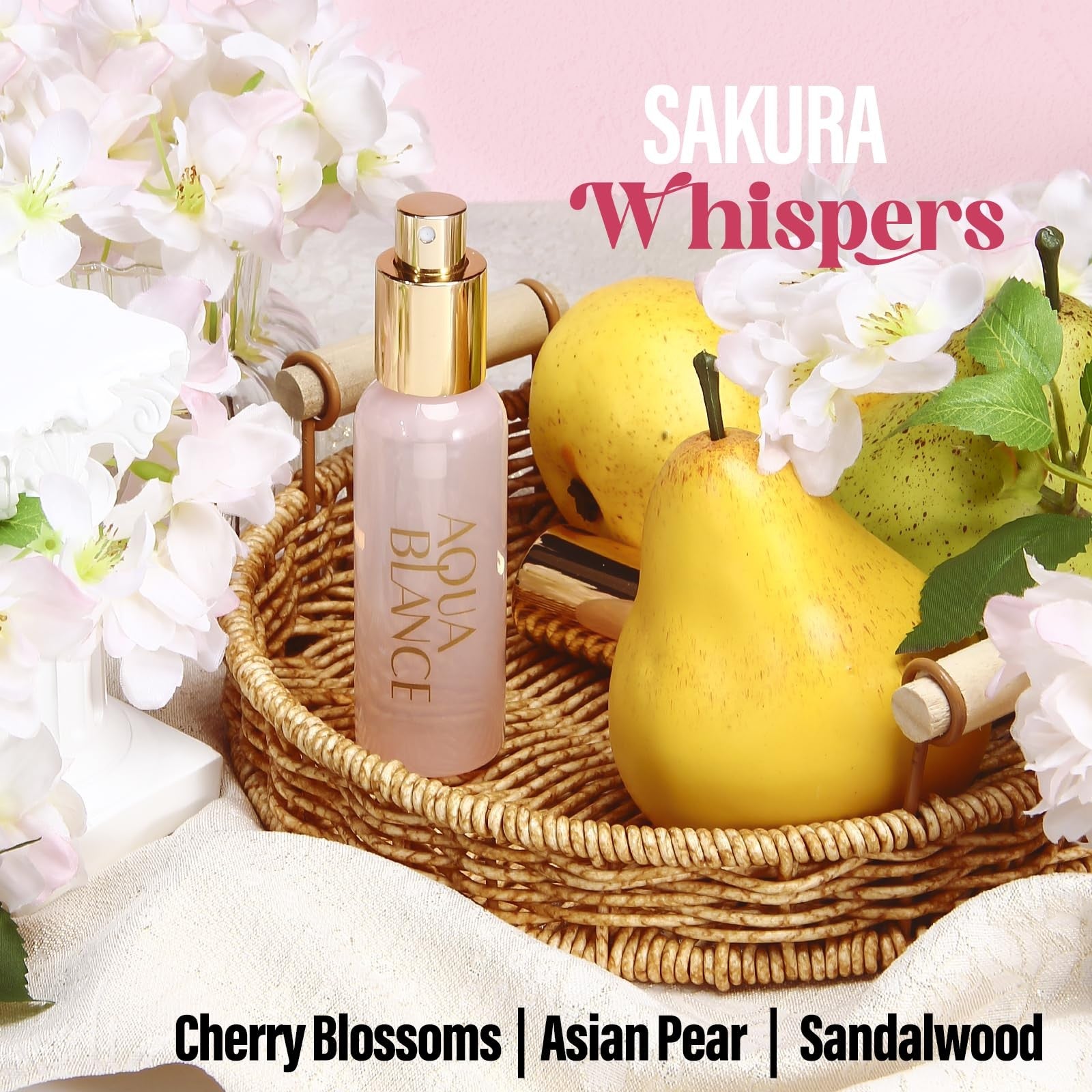 Aqua Blance body spray gift set with three 60ml travel mists for women, featuring fresh and floral fragrance bottles.