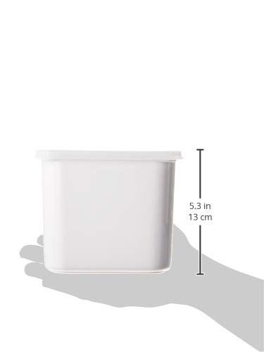 Cuisipro white yogurt cheese maker with a clean, white plastic container and strainer for homemade yogurt cheese.