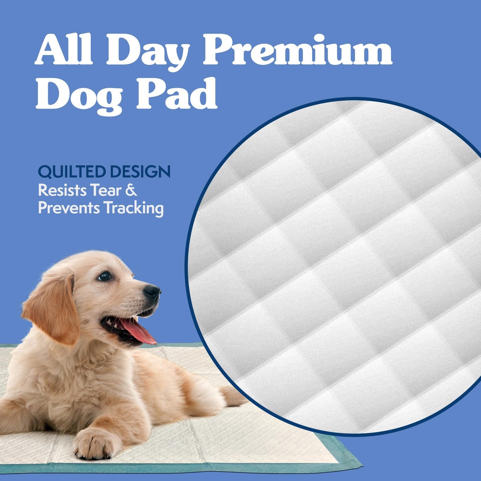 Large puppy training pads by Simple Solution, leak-proof dog potty pads, 100-count, absorbent surface for indoor puppy house training.