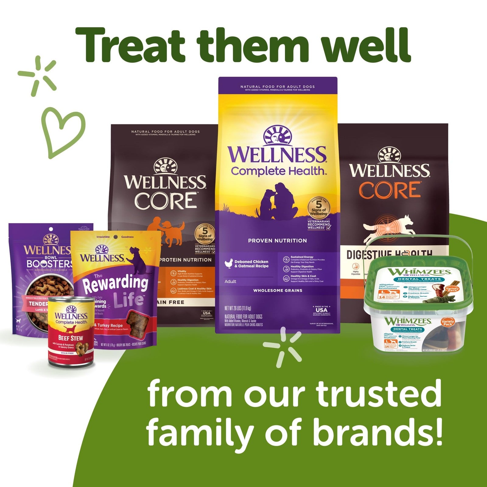 Wellness WHIMZEES X-Large dog dental treats in a box, showing 15 natural, textured chews for dental health.