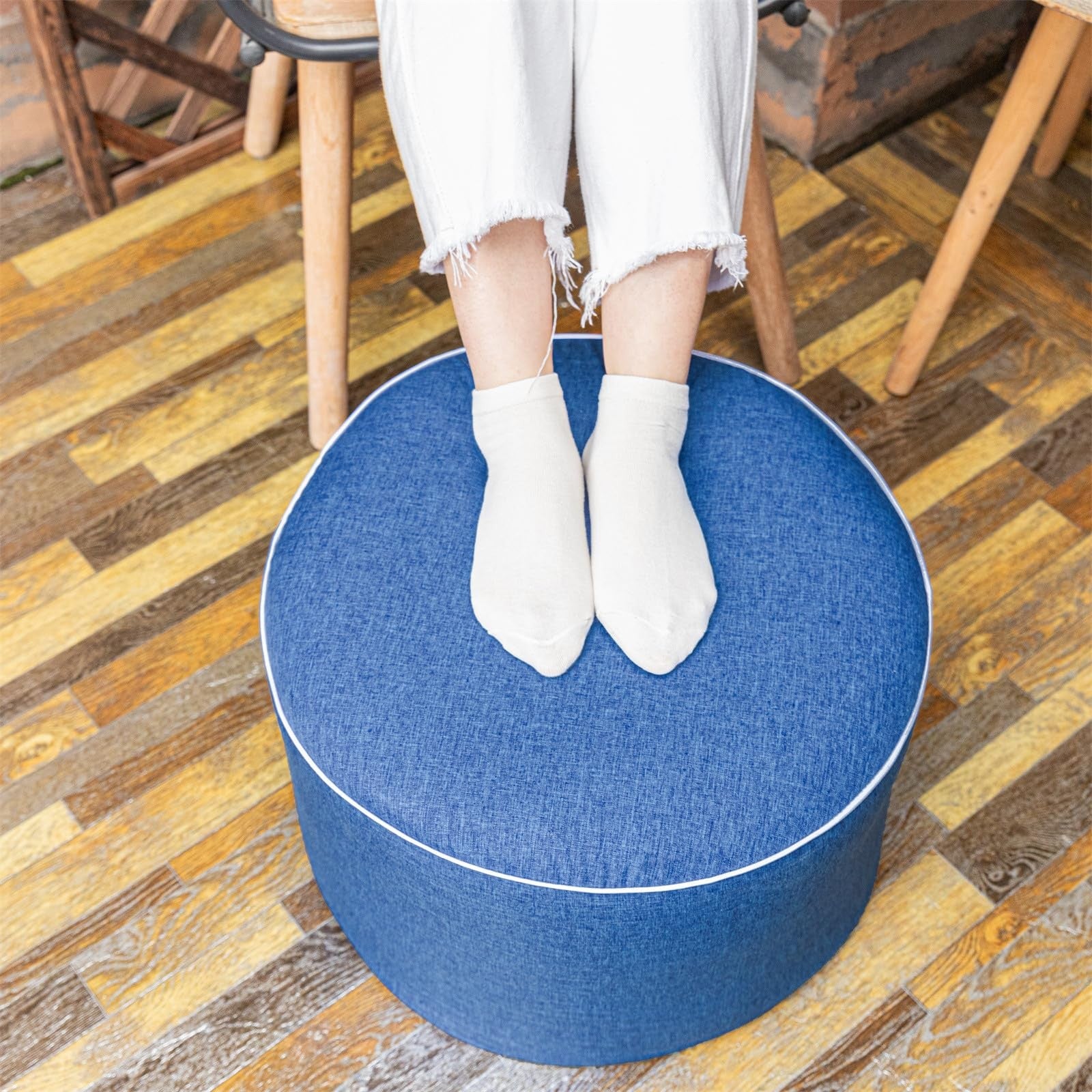 AbunHeri outdoor ottoman in lightwei color, 19x12 inches, modern design perfect for patio seating and outdoor decor.