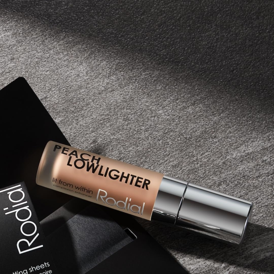 Rodial Peach Lowlighter under eye brightener in 0.1 fl oz tube, with peach-colored hydrating formula for a luminous look