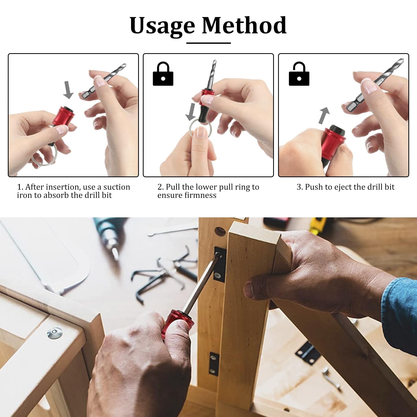 TKSDWBLTY 36-piece 1/4" hex shank drill bit holder with quick change socket for portable drill accessories.
