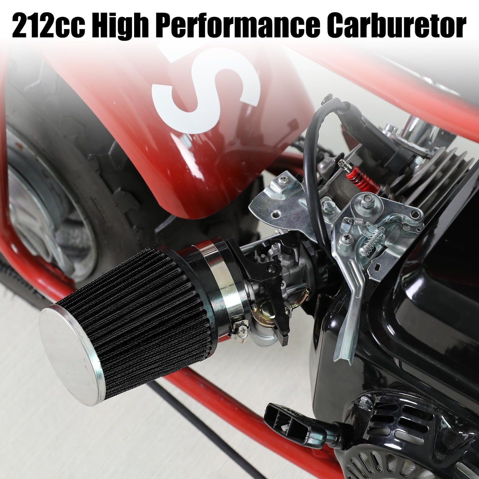 YOXUFA Predator 212 Stage 1 Kit with 212cc carburetor, exhaust pipe, and air filter for small engines