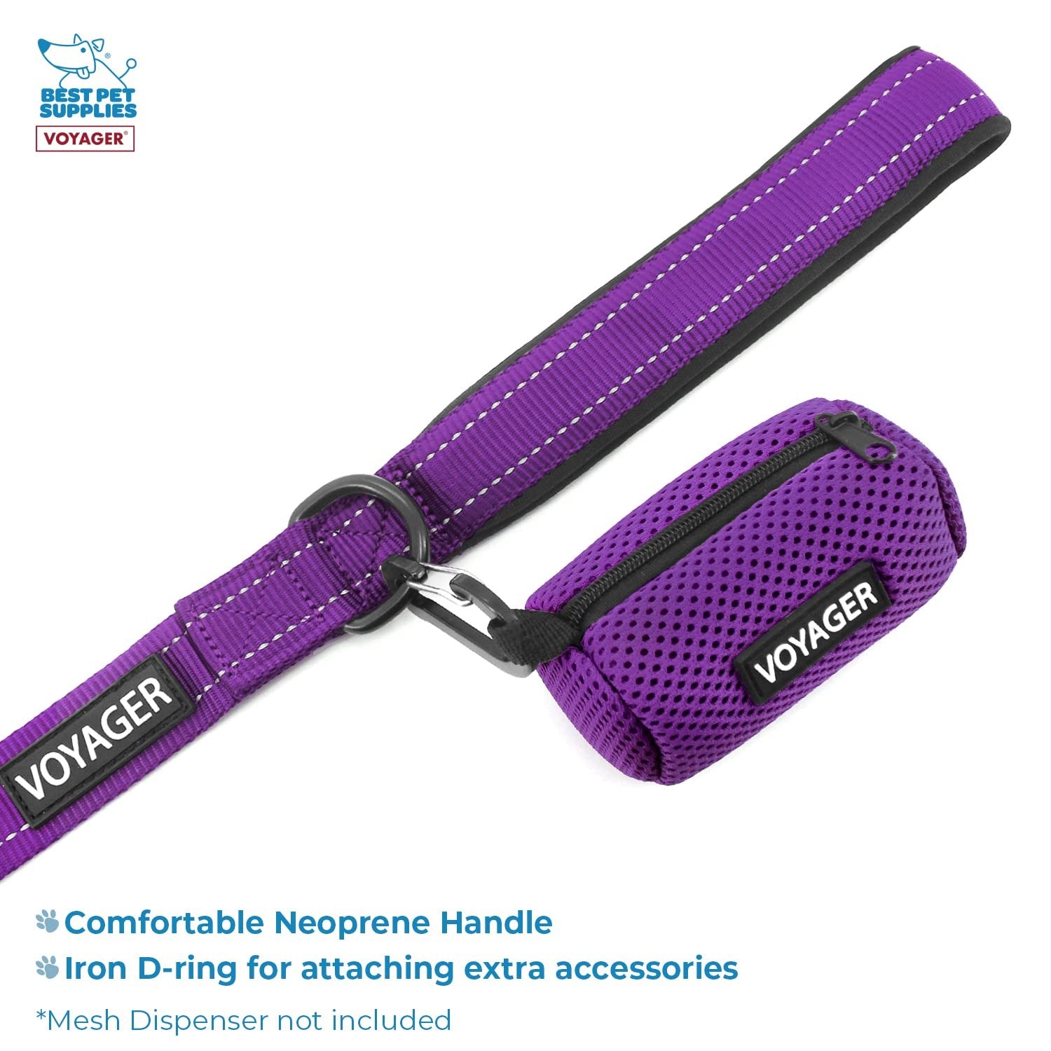 Best Pet Supplies Voyager Step-in Air Mesh Dog Harness with reflective straps and 5 ft leash for outdoor walks.