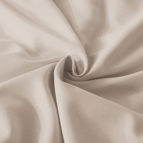 Andency khaki full-size comforter set with farmhouse shabby chic ruffle design, includes three pieces for cozy bedroom decor.