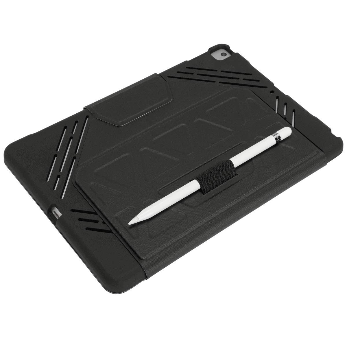 Targus Pro-Tek tablet case for iPad 7th Gen, iPad Air 10.5", and iPad Pro 10.5" with rugged black exterior and protective design.