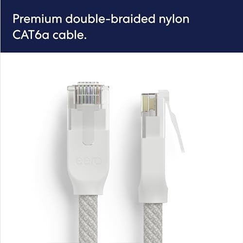 eero Cat6a Ethernet cables, 10-foot Arctic color, 5-pack, supporting 10 gigabit speeds, neatly coiled for high-speed network connectivity