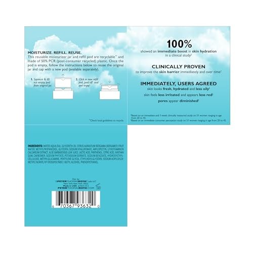 Peter Thomas Roth Water Drench Hyaluronic Jelly moisturizer in a clear refillable jar with a silver lid, showcasing a hydrating skincare product.