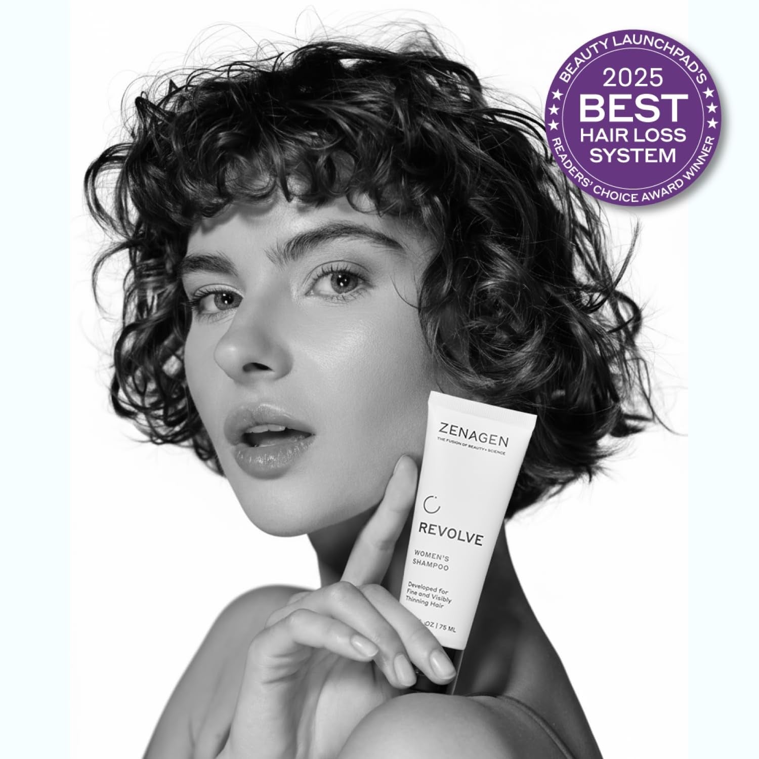 Zenagen Revolve Women's Travel Kit with shampoo and conditioner for fine and visibly thin hair, ideal for travel.