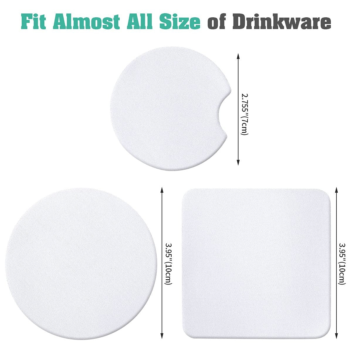 Set of 10 square sublimation blank cup coaster mats in white, ideal for customizing with personal designs.
