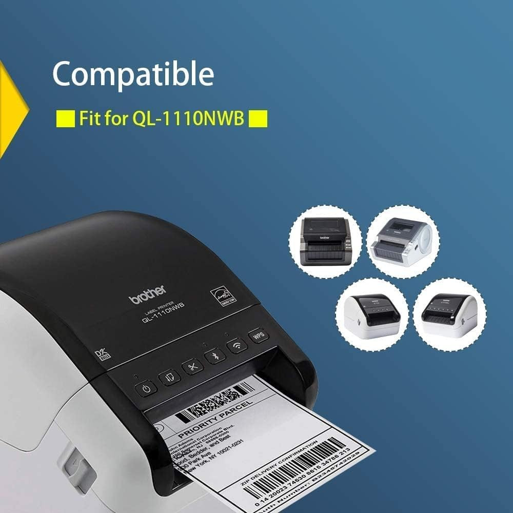 BETCKEY compatible labels for Brother DK-1247, 4.07 x 6.4 inches, shown on white background, suitable for label printing.