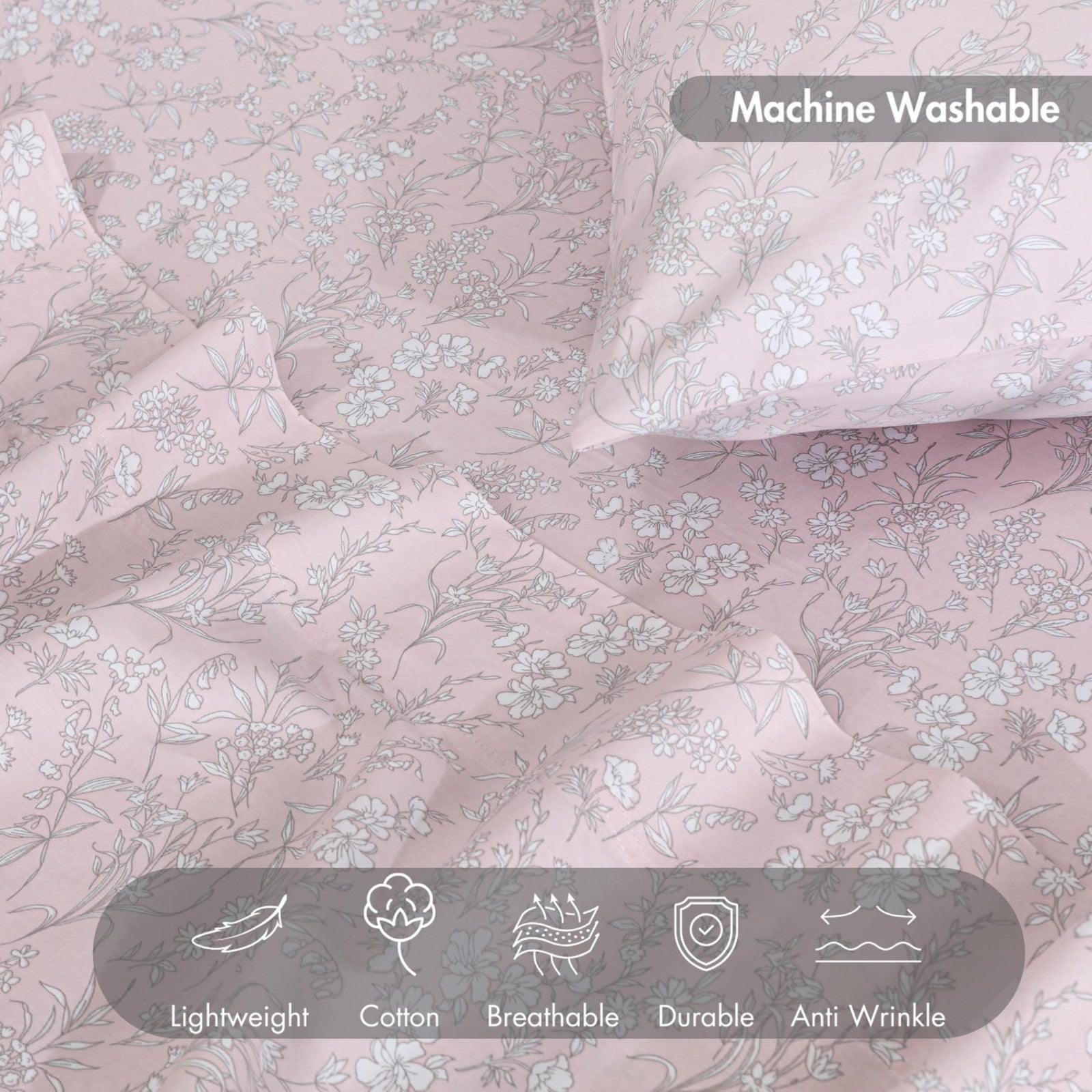 RUVANTI 100% cotton twin XL bed sheets set with silky soft, cooling 300TC sateen fabric for a comfortable night's sleep