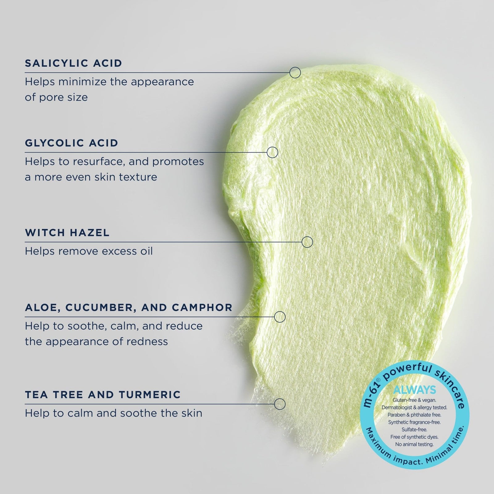 m-61 PowerSpot Cleanse clarifying acne-fighting cleanser with 3% sulfur and glycol for clear, healthy skin.