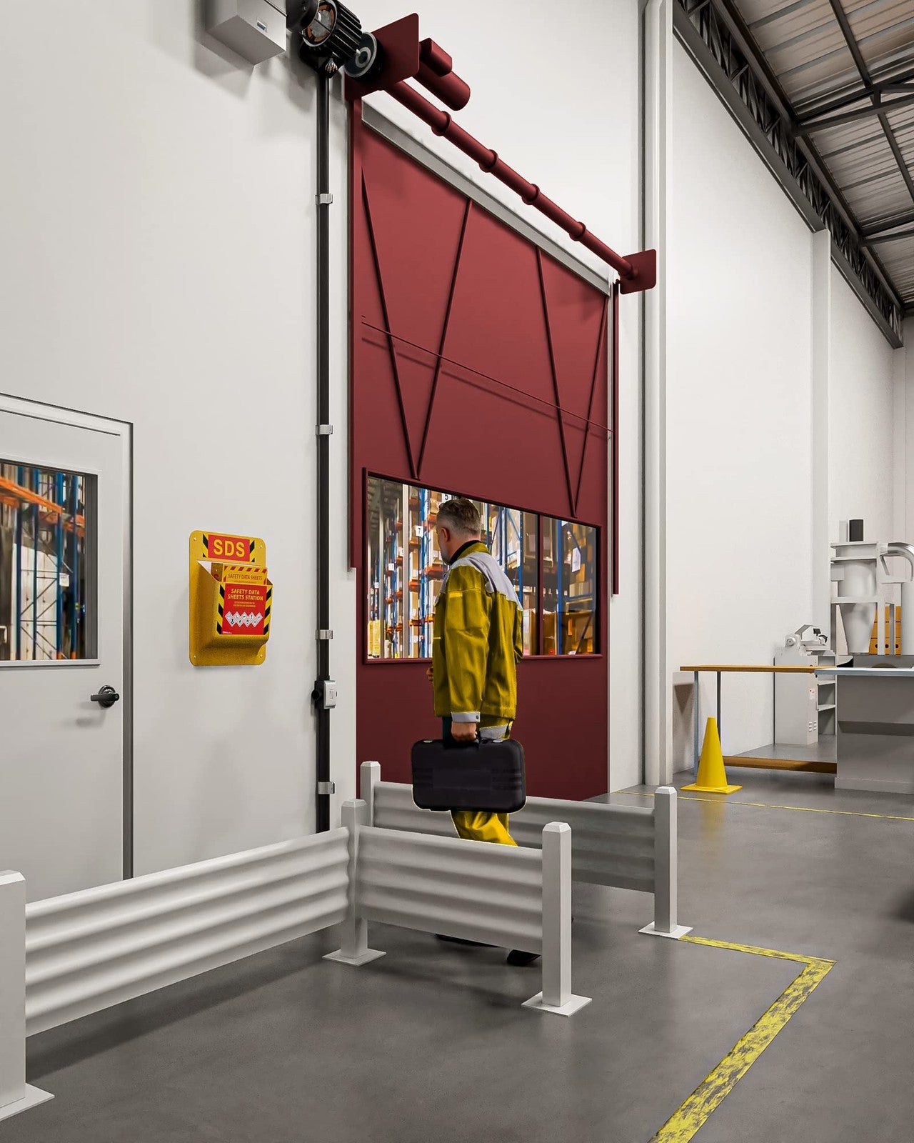 Yellow Safety 3-pack SDS binders, heavy-duty 1.5 inch, for 2024 safety compliance, in vibrant yellow with labeled spines.