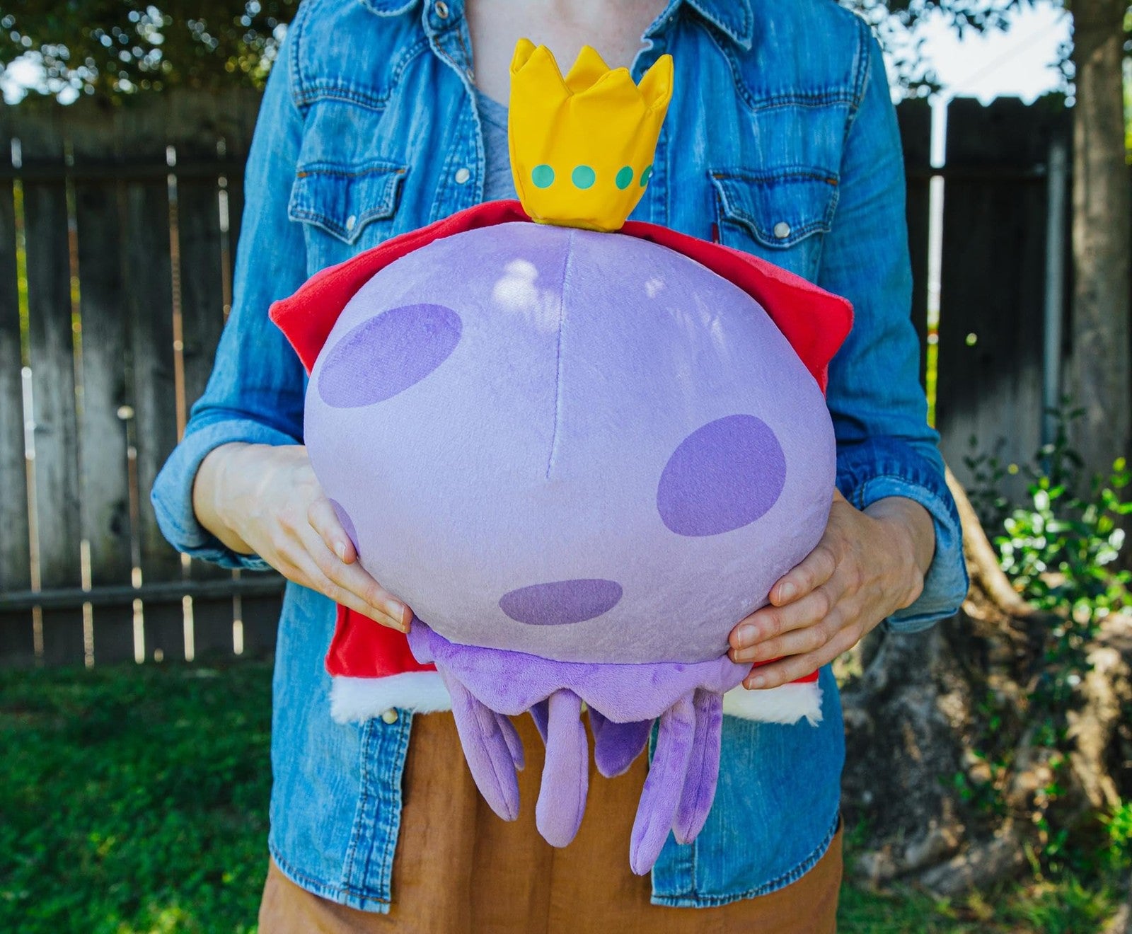 Nickelodeon Spongebob Squarepants King Jellyfish 10-inch collector plush toy showing soft fabric and detailed character design.