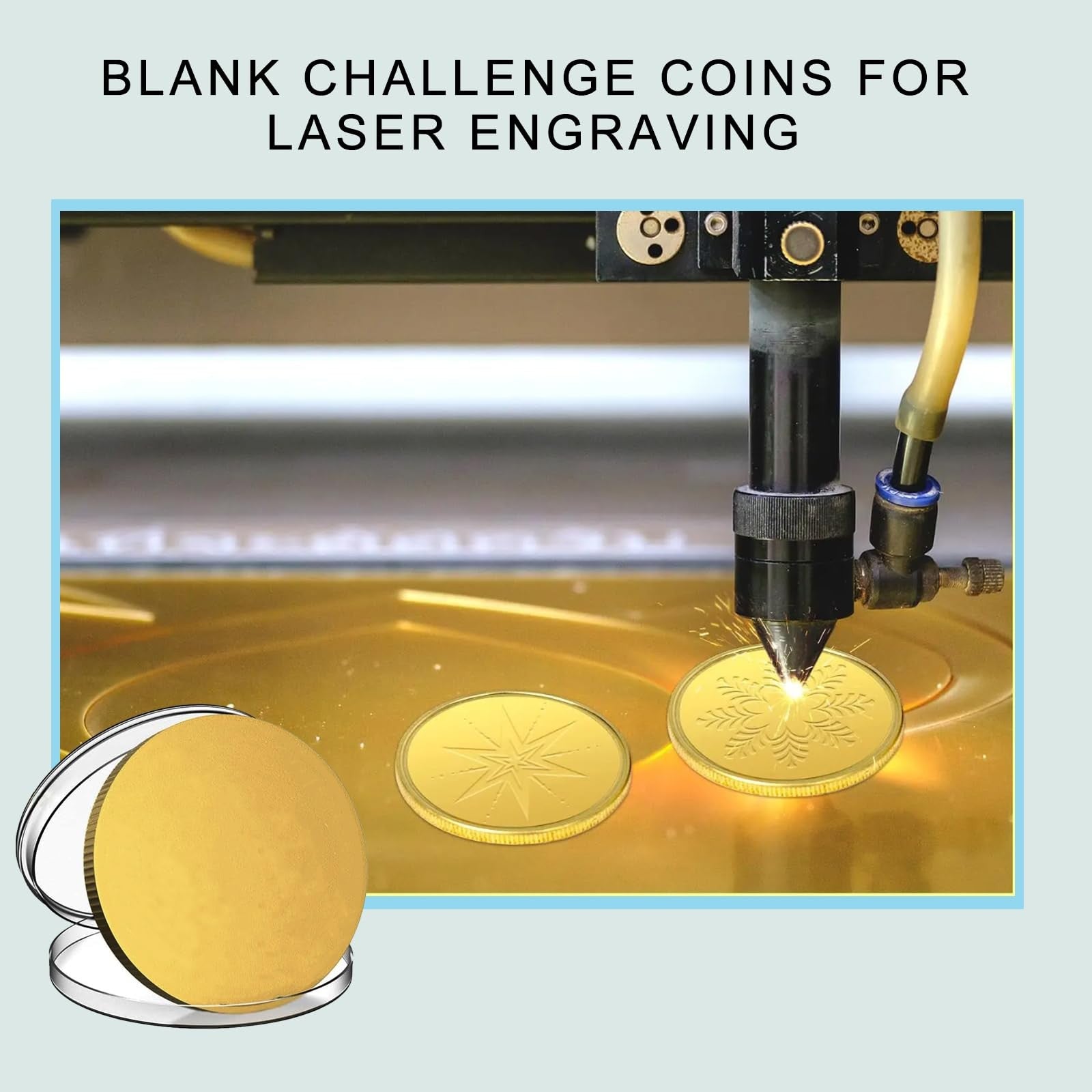 Bulk 40mm zinc alloy blank challenge coins for laser engraving, featuring a smooth surface and metallic finish by ZDQCB.