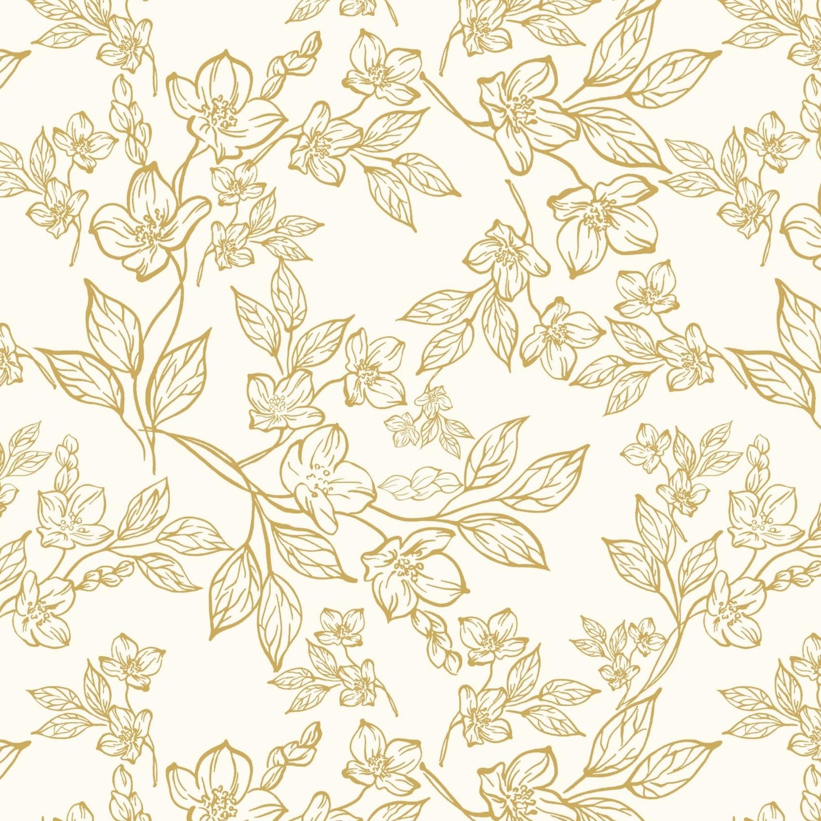 Ismoon floral wallpaper peel and stick contact paper featuring vintage beige and gold flower design for home decor.