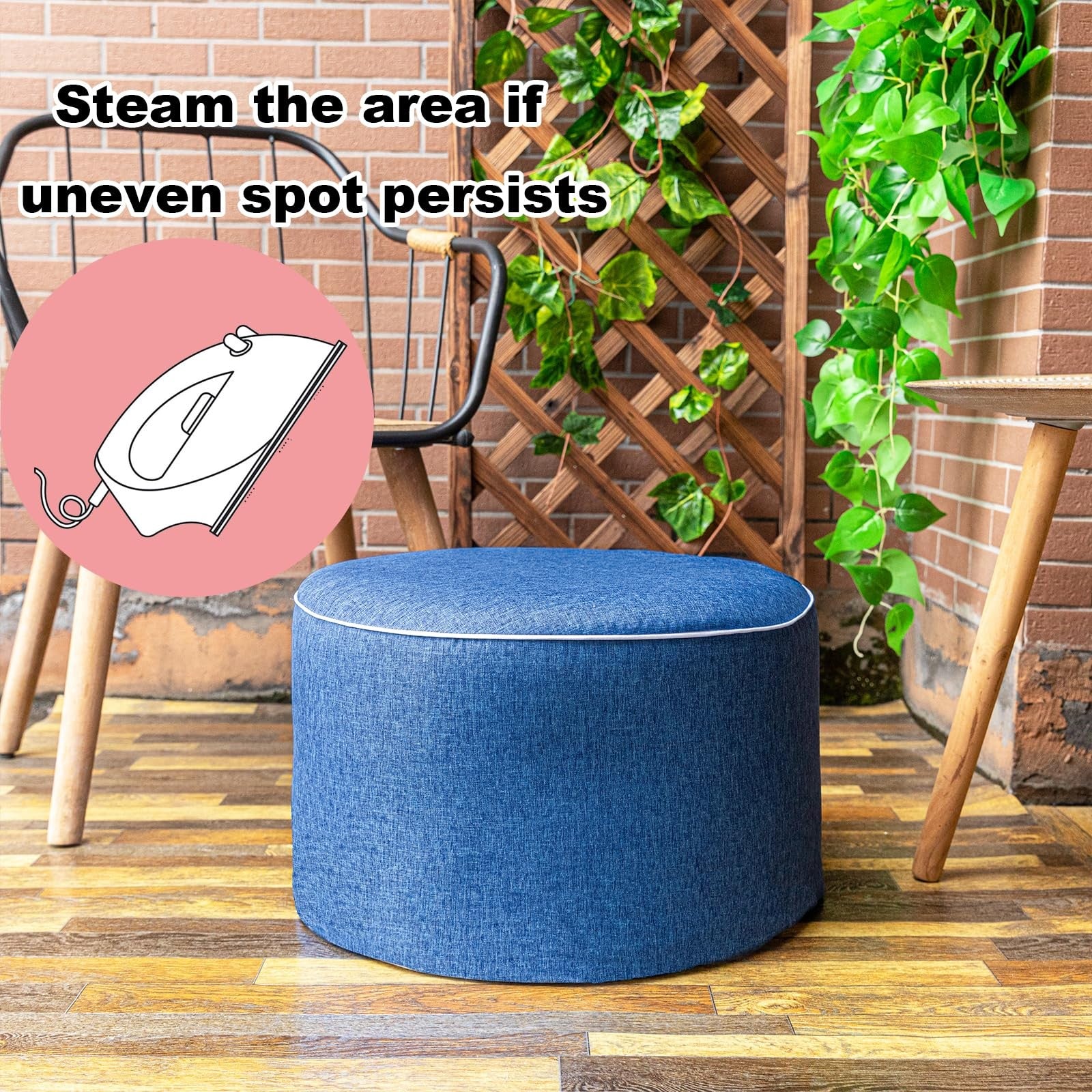 AbunHeri outdoor ottoman in lightwei color, 19x12 inches, modern design suitable for patio with cushioned top and sturdy build.