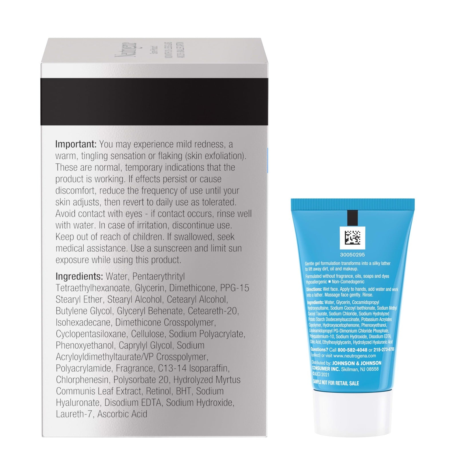 Neutrogena Rapid Wrinkle Repair Retinol Face Moisturizer in a white jar with a blue lid, showing the product label and smooth cream inside.