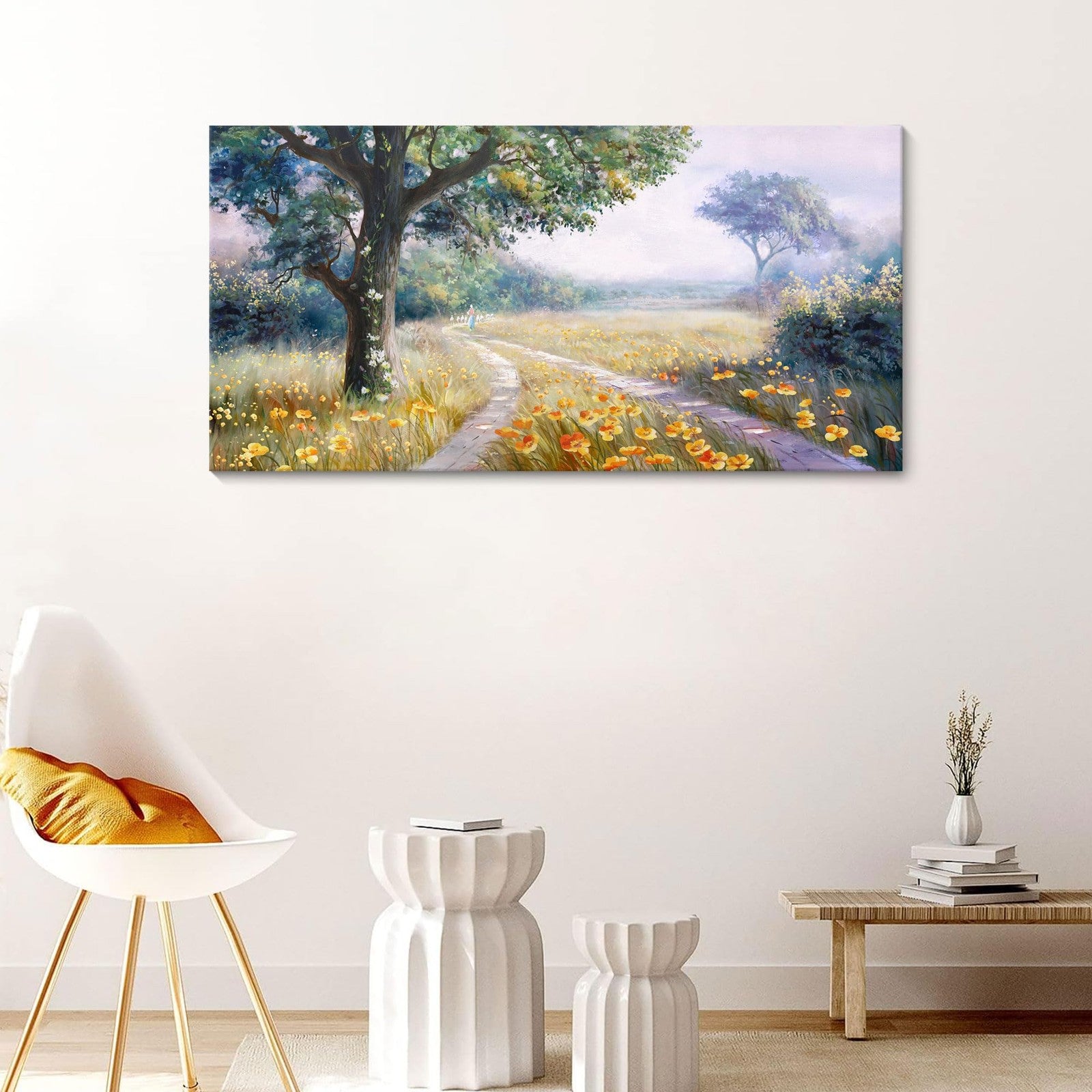 CHATYOUNG rustic canvas wall art featuring a tranquil landscape print, perfect for rustic home decor and wall decoration.