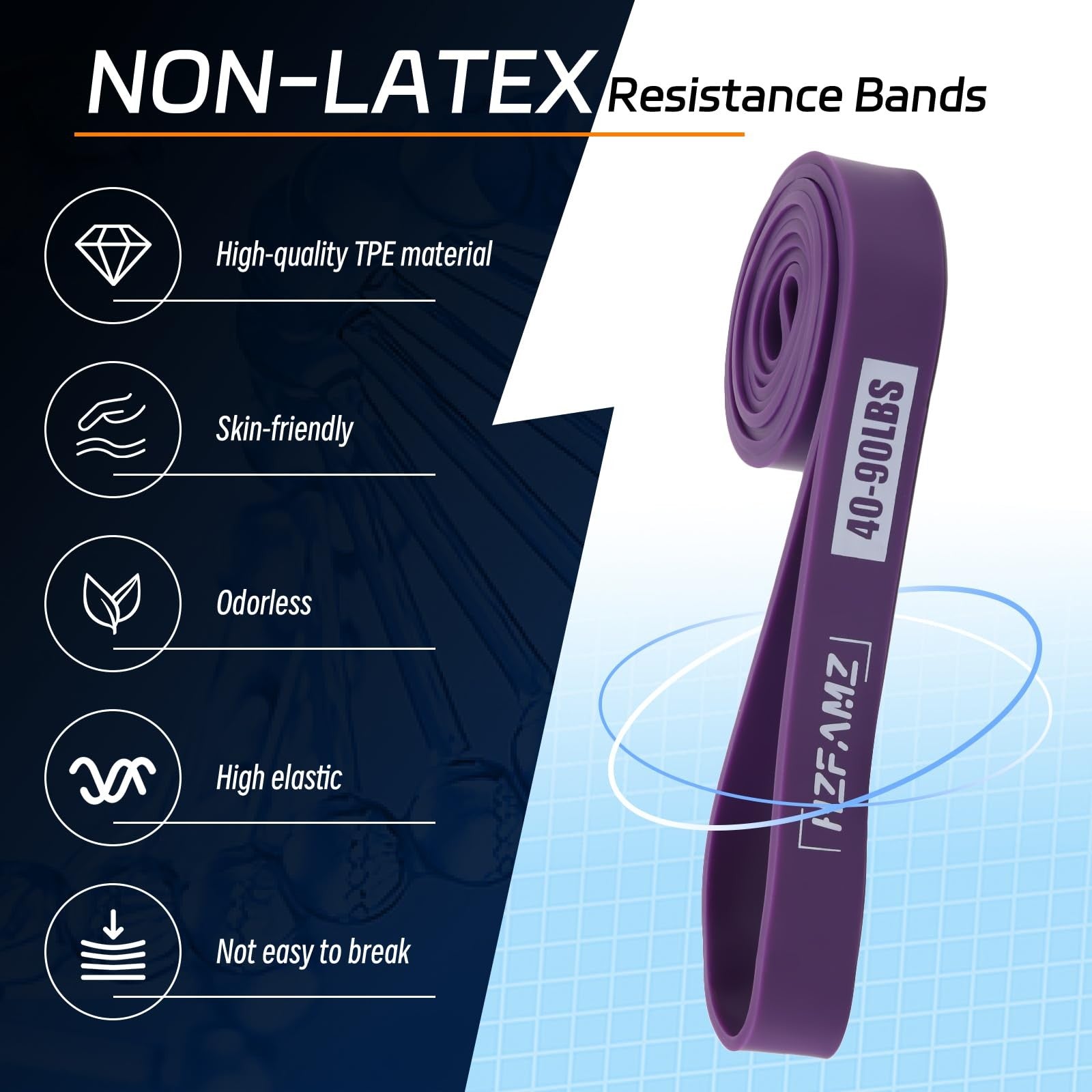 HZFAMZ non-latex resistance bands for exercise and pull-up assistance, durable elastic workout bands for strength training.